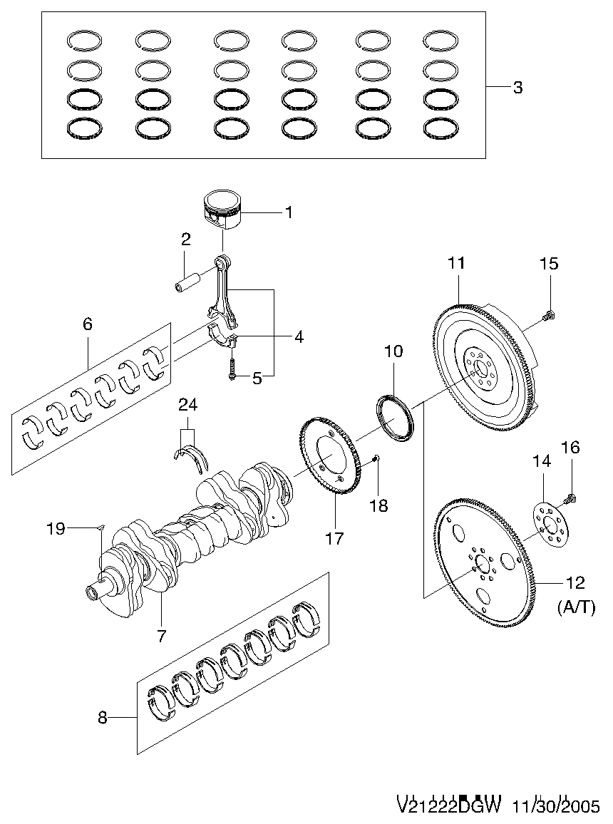 Chevrolet 96 521 516 - Shaft Seal, crankshaft parts5.com