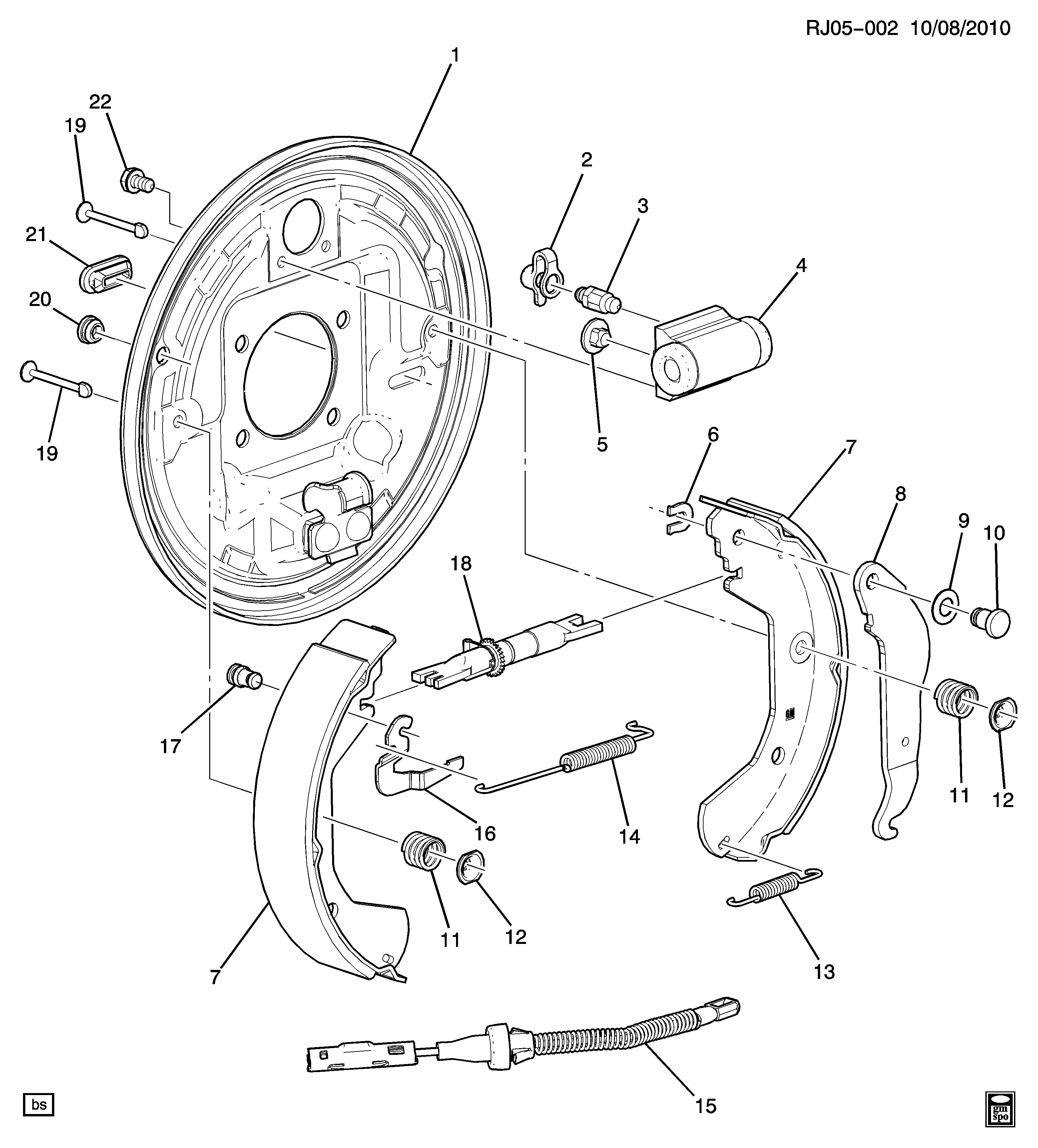 CHEVROLET (SGM) 13304907 - Cilindru receptor frana parts5.com