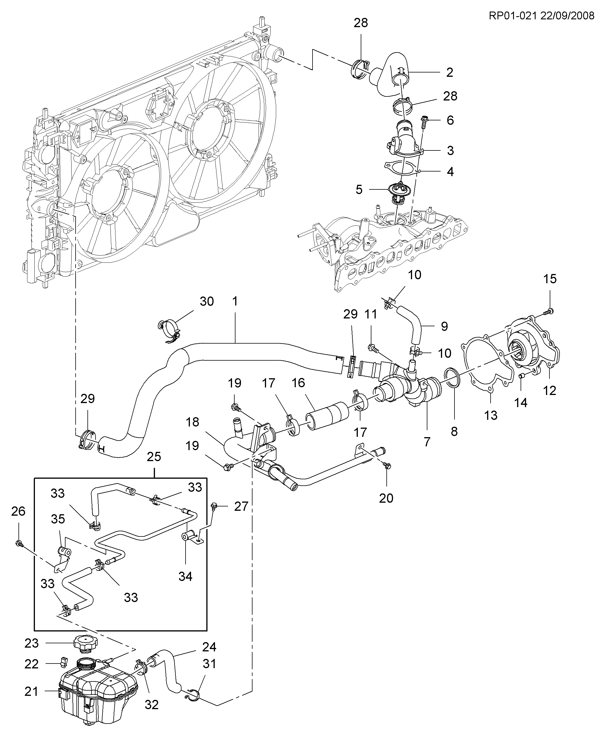 Chevrolet 13502353 - Zárófedél, hűtőfolyadék-tartály parts5.com