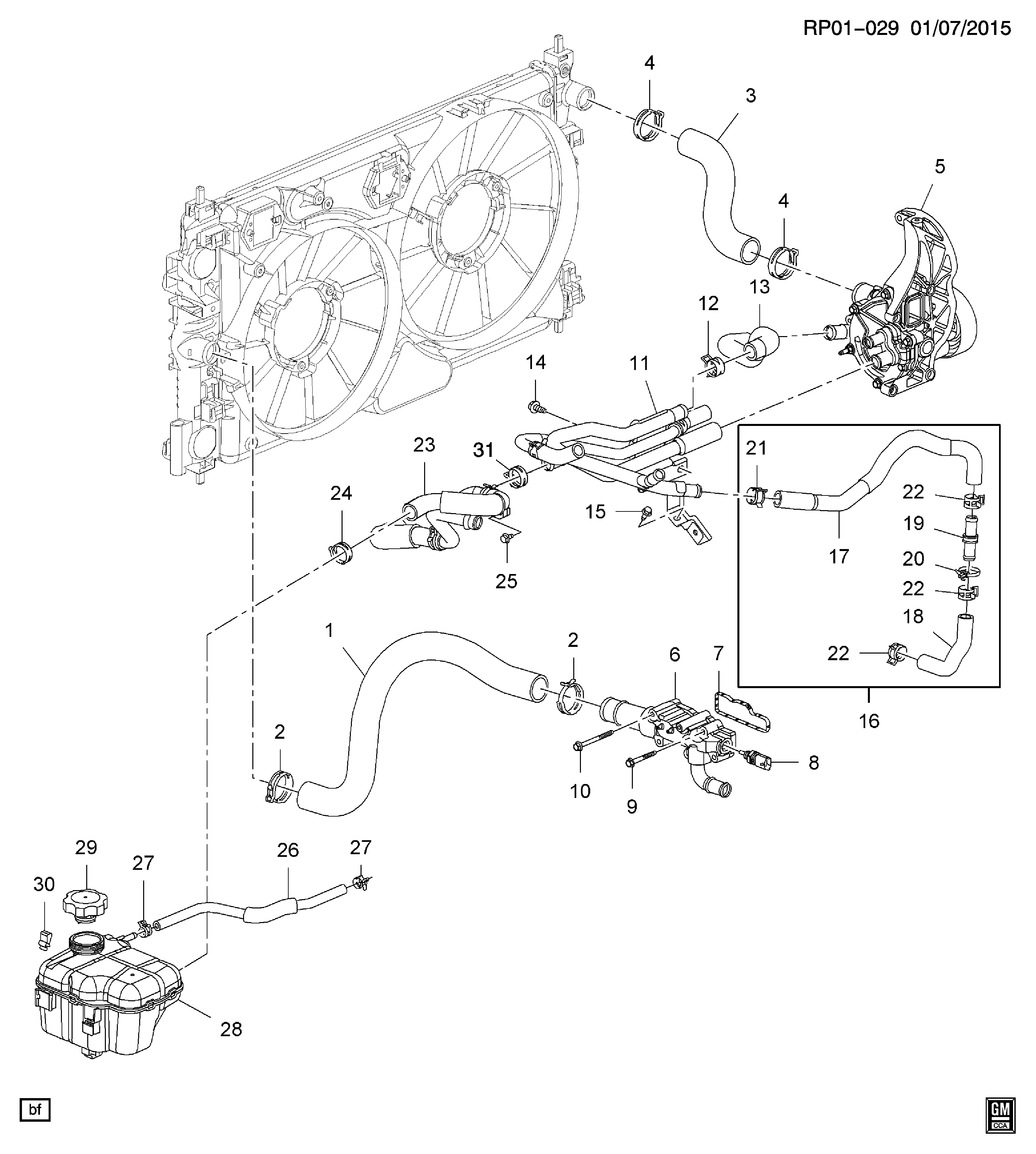 Chevrolet 13598760 - Zárófedél, hűtőfolyadék-tartály parts5.com