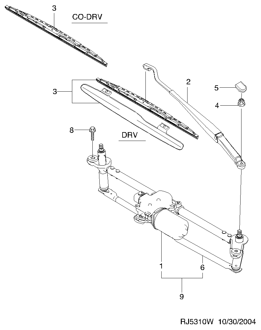 Chevrolet 95211013 - Перо на чистачка parts5.com