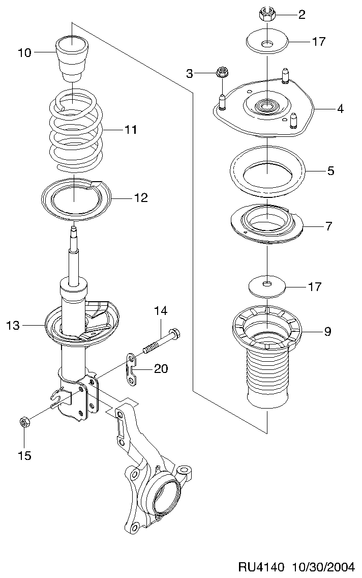 Chevrolet 96261094 - Лагерна макферсъна parts5.com