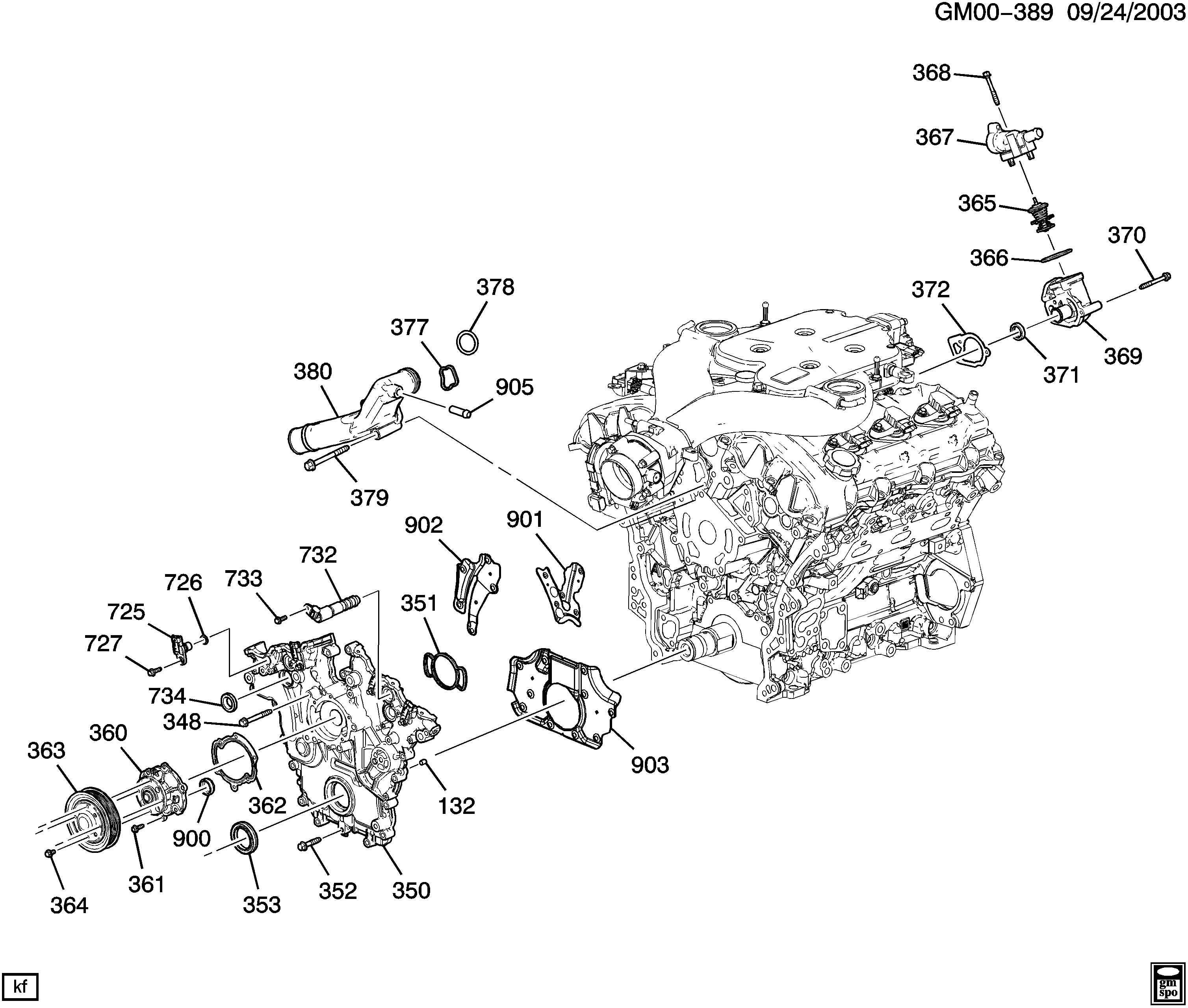 Saturn 12622550 - SEAL,W/PMP(PART OF 406)(INSIDE THE FRONT COVER)(ACDelco #1262255 parts5.com