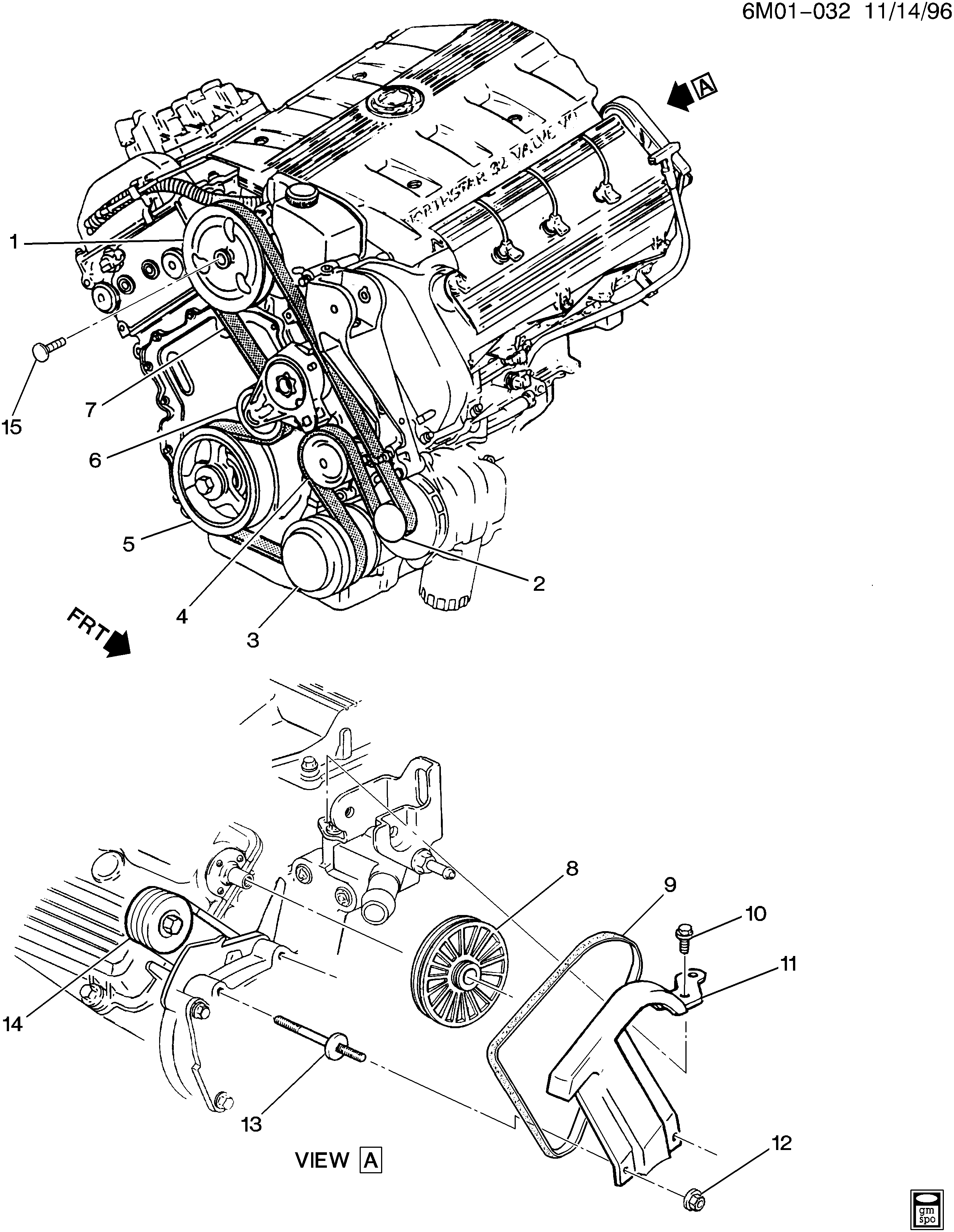 Cadillac 12555244 - Vratná / vodicí kladka, klínový žebrový řemen parts5.com