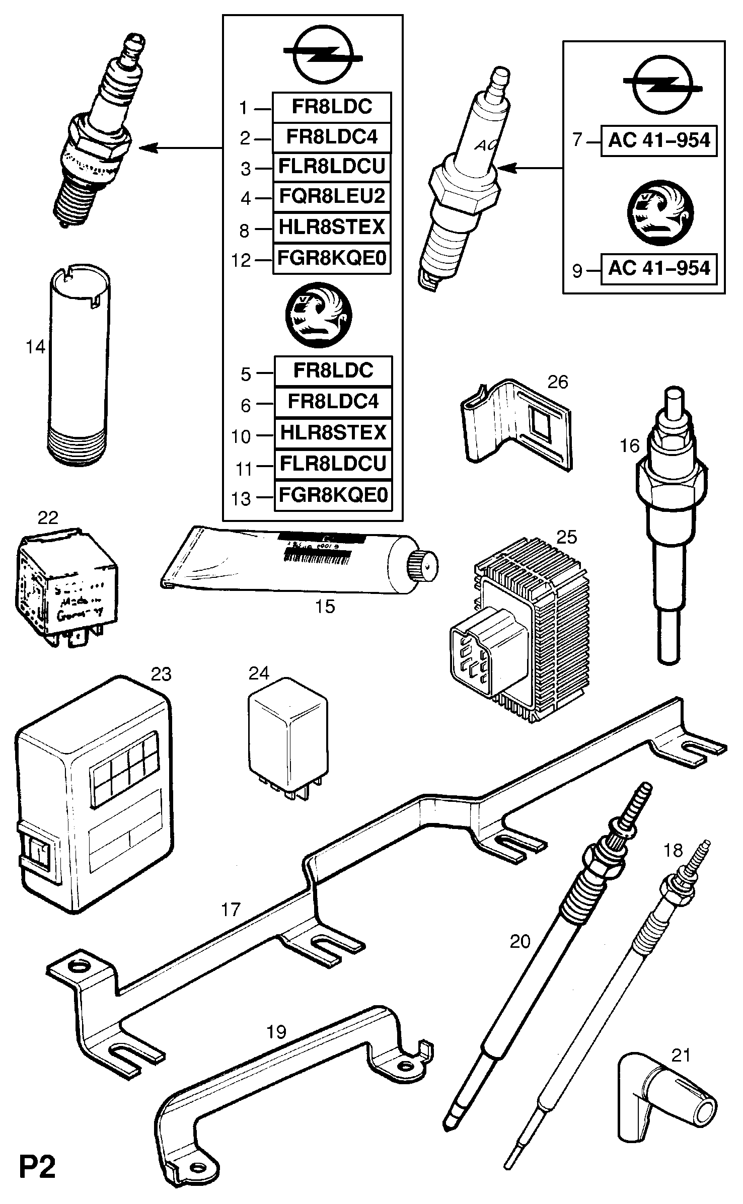 Opel 12 14 015 - Spark Plug parts5.com