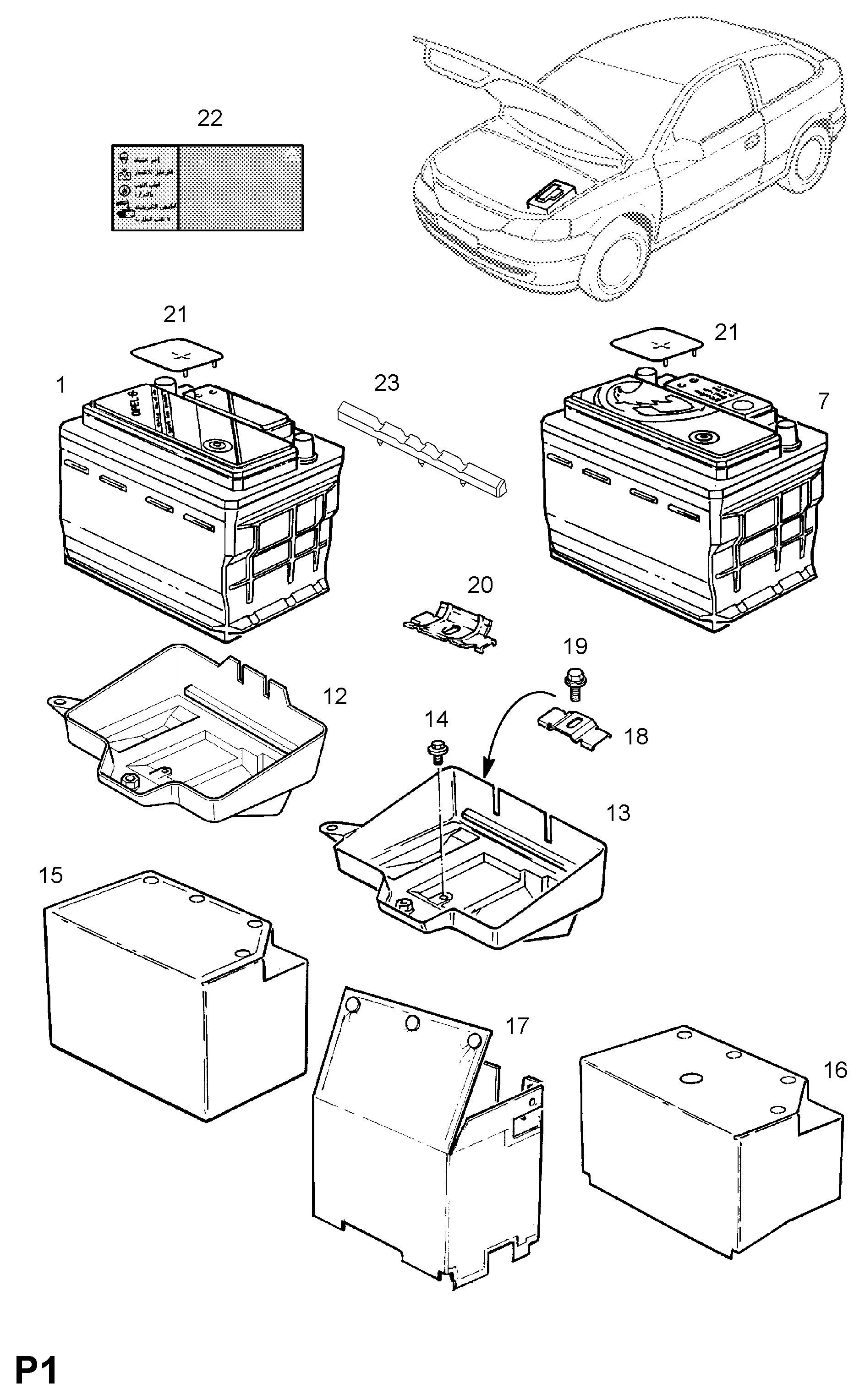 Opel 1201331 - Starter Battery parts5.com