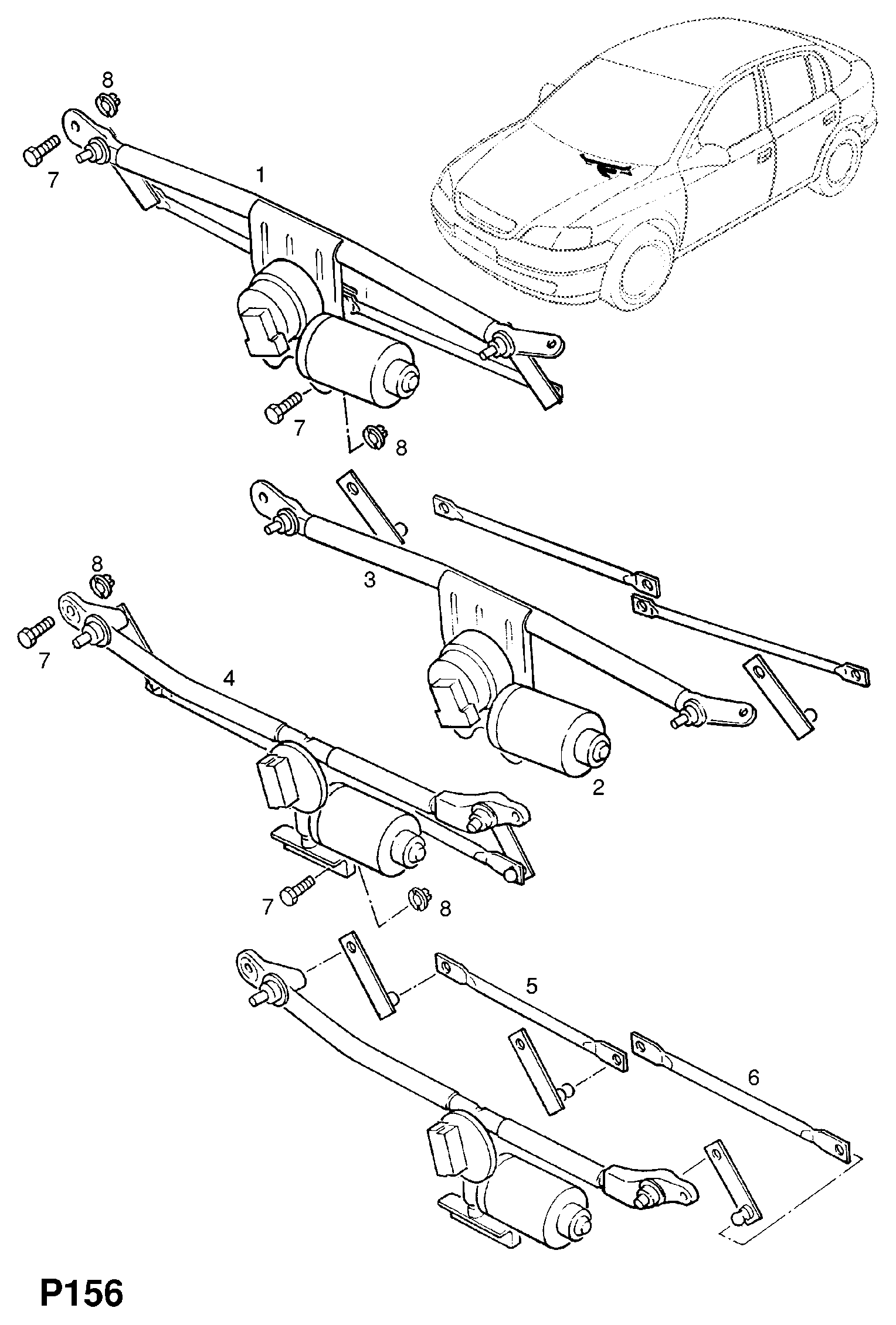 Opel 12 73 417 - Wiper Linkage parts5.com