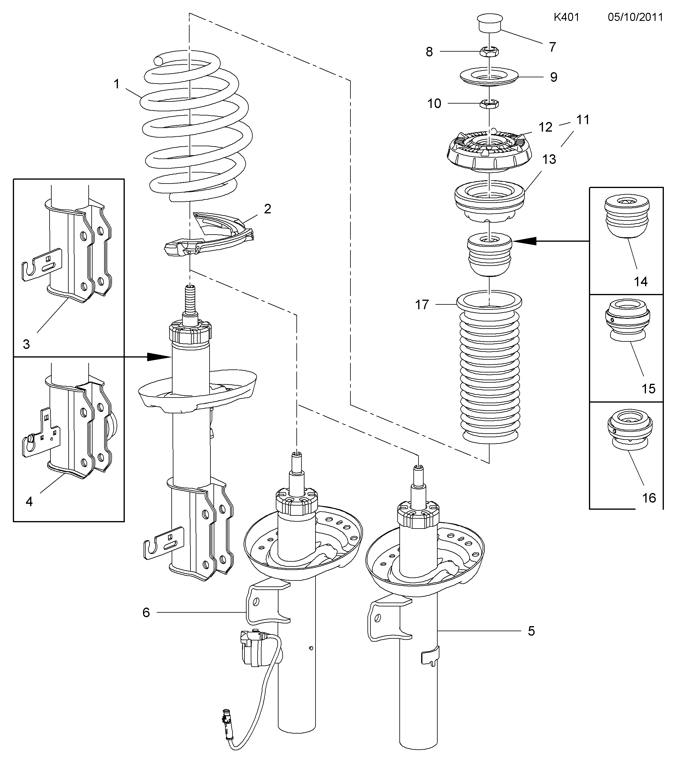 Opel 3 44 497 - Lożisko prużnej vzpery parts5.com