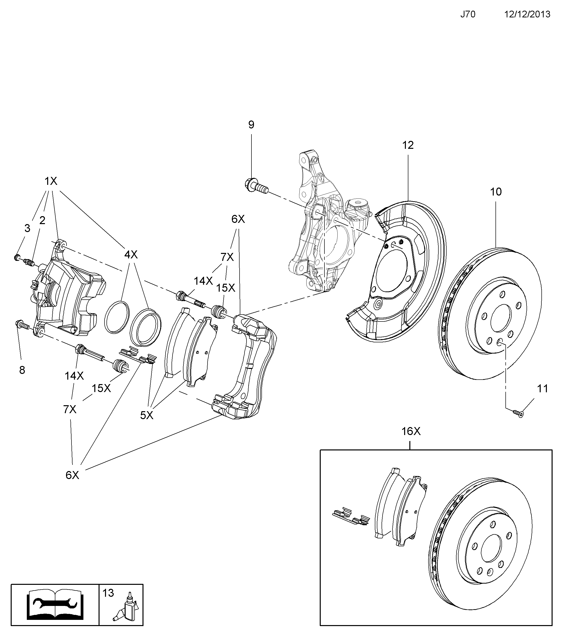 Opel 1605169 - Fékbetétkészlet, tárcsafék parts5.com