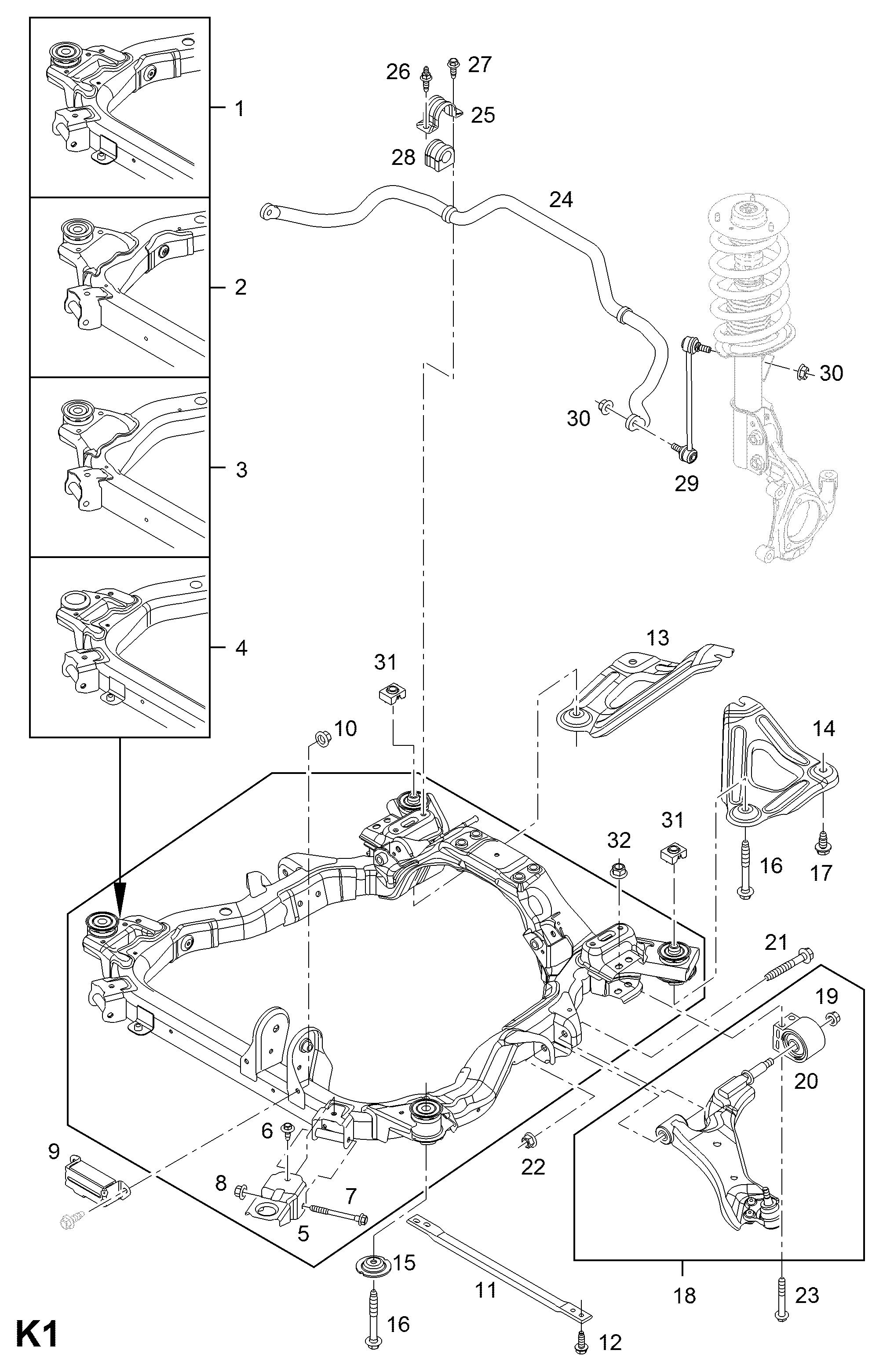 Opel 48 06 447* - Cuzinet, stabilizator parts5.com