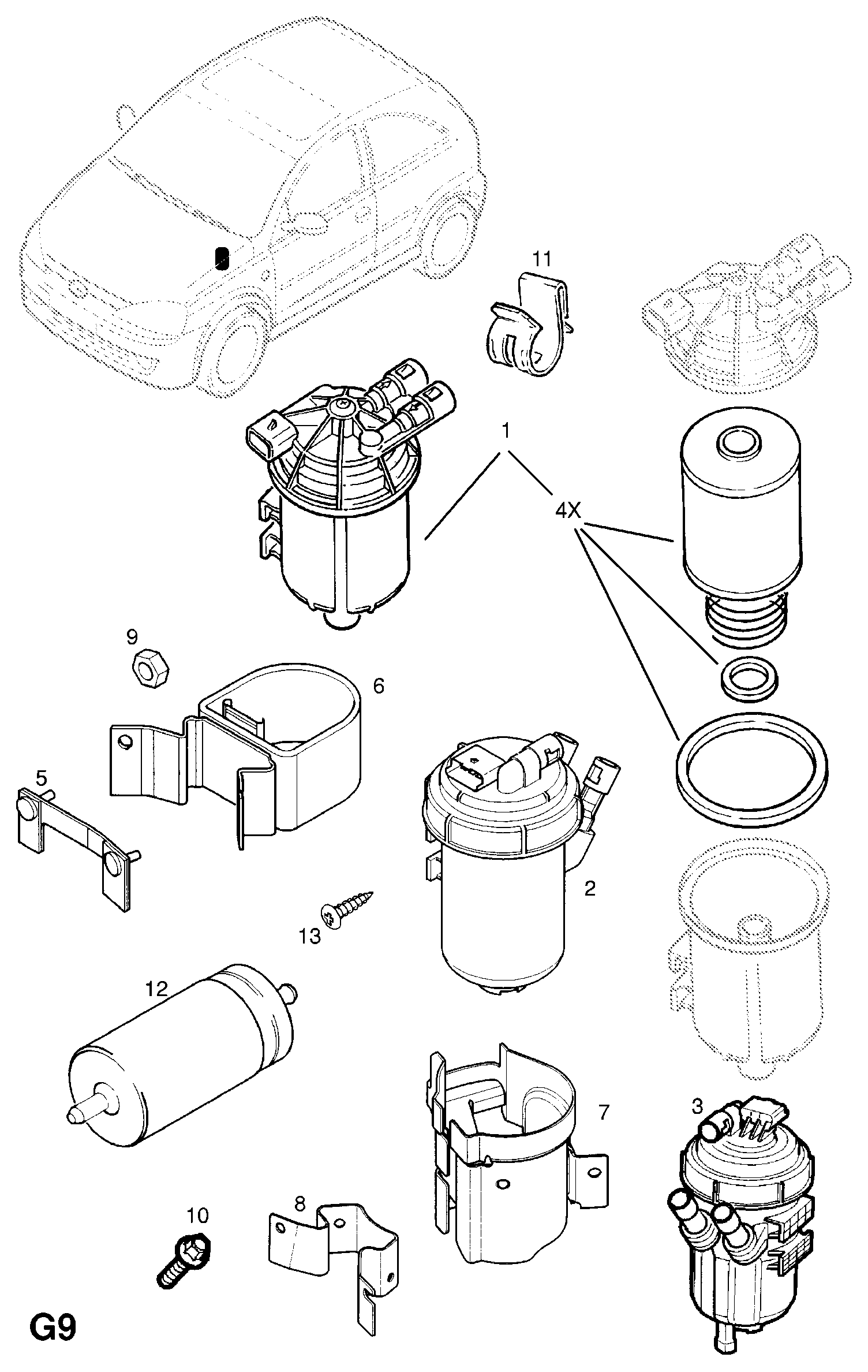 Opel 818568 - Топливный фильтр parts5.com