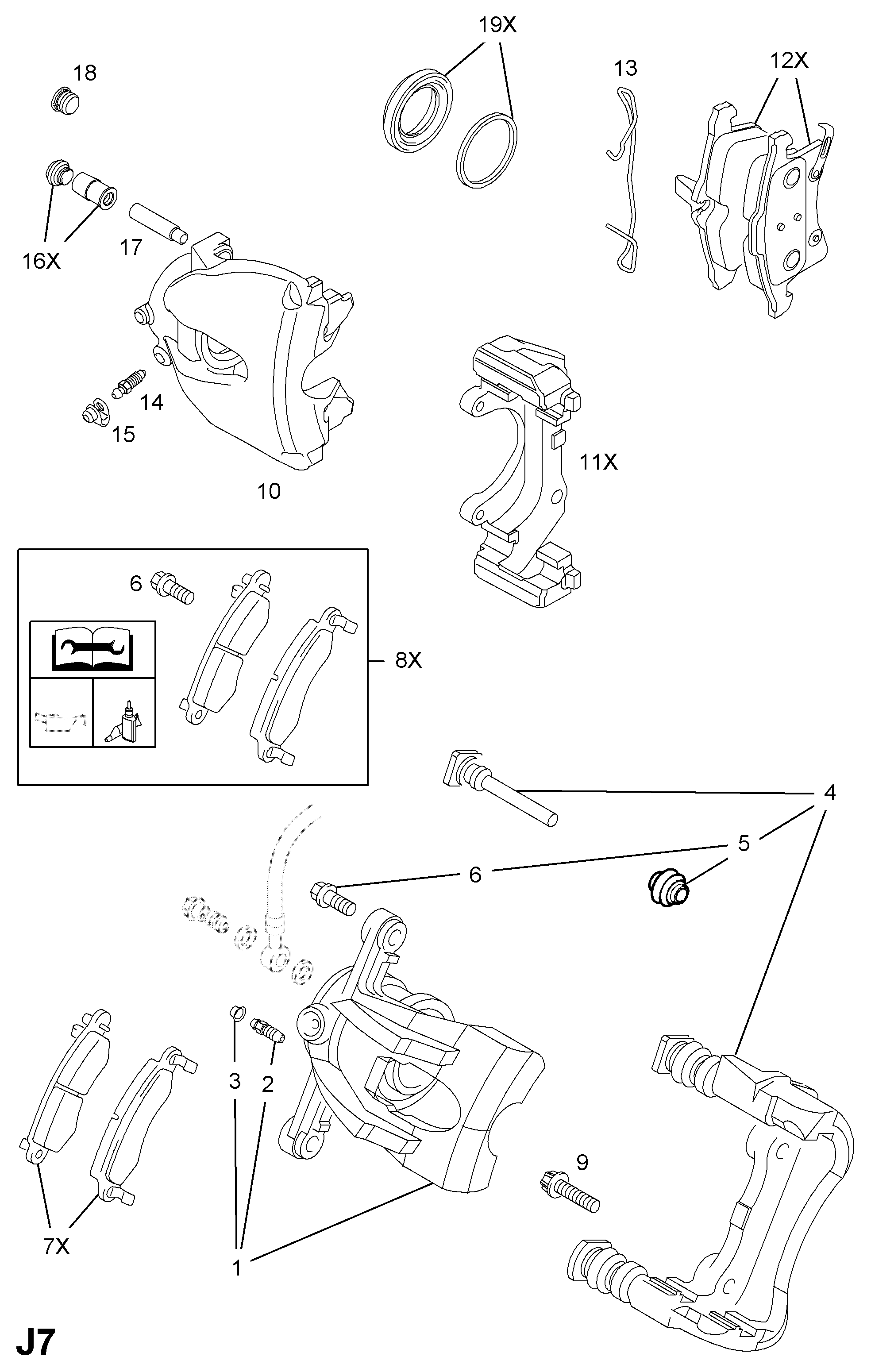 Opel 16 05 905 - Jeu de douilles de guidage, étrier de frein parts5.com