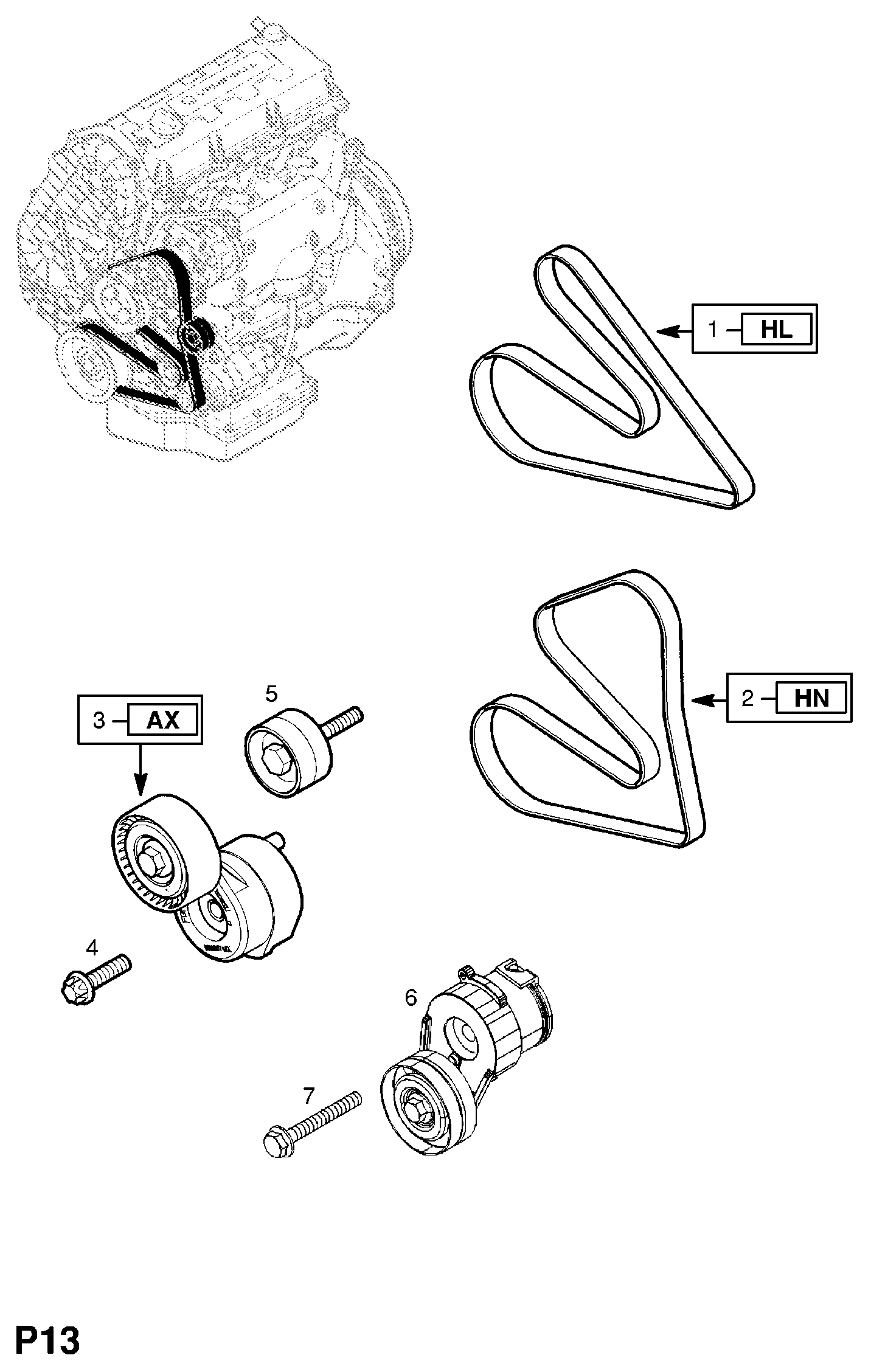 Opel 63 40 554 - Τεντωτήρας ιμάντα, ιμάντας poly-V parts5.com