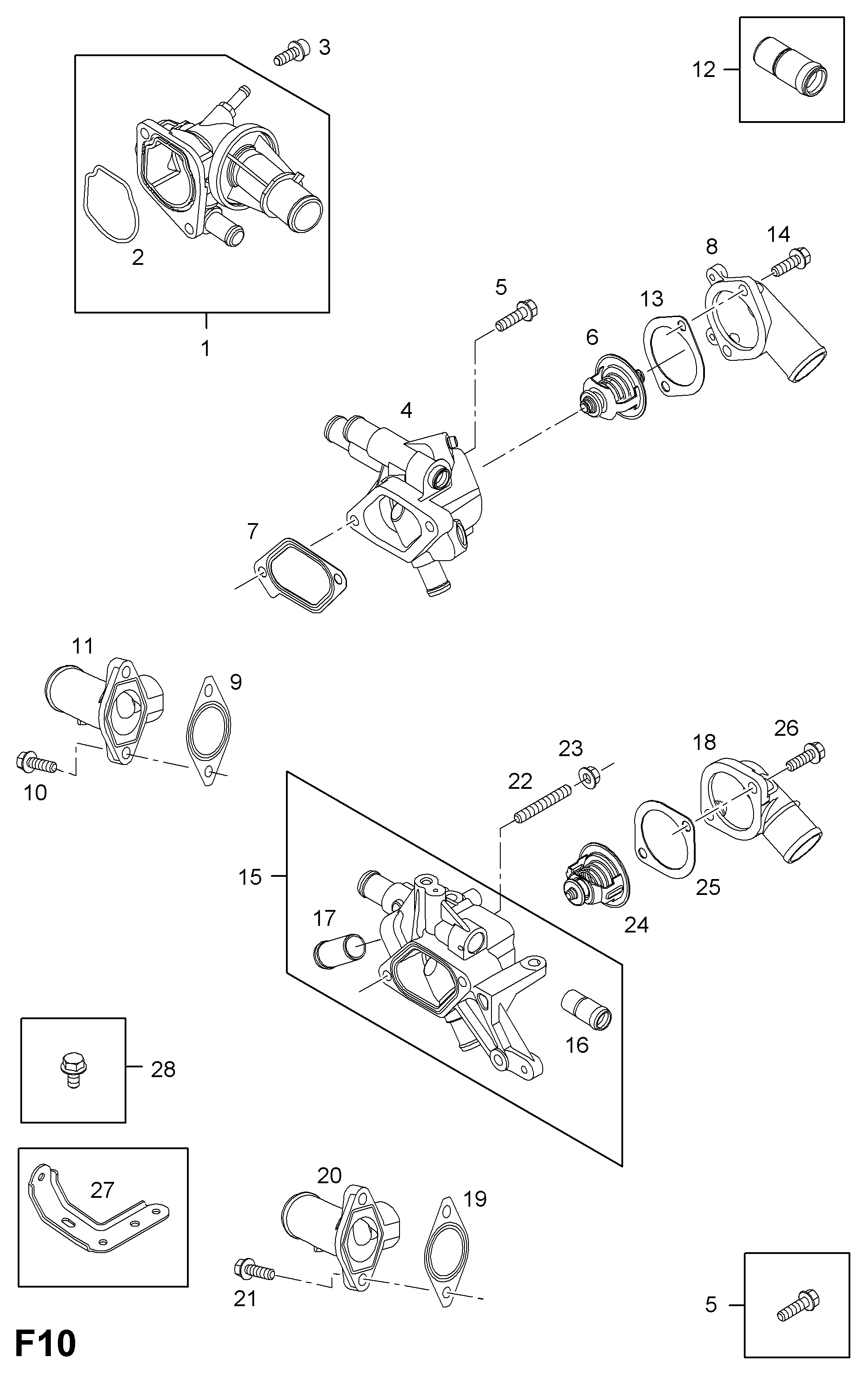 Opel 63 38 022 - Thermostat, coolant parts5.com