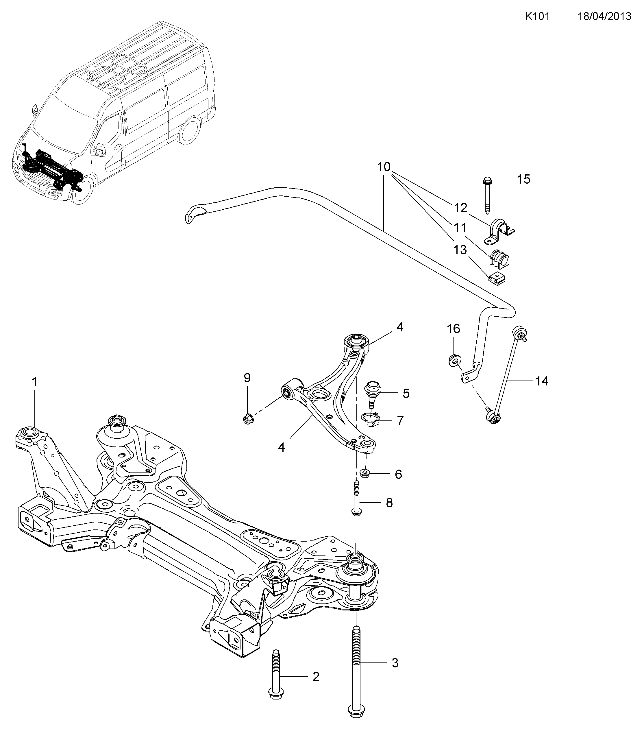 RENAULT 4419291 - Tanko, kallistuksenvaimennin parts5.com