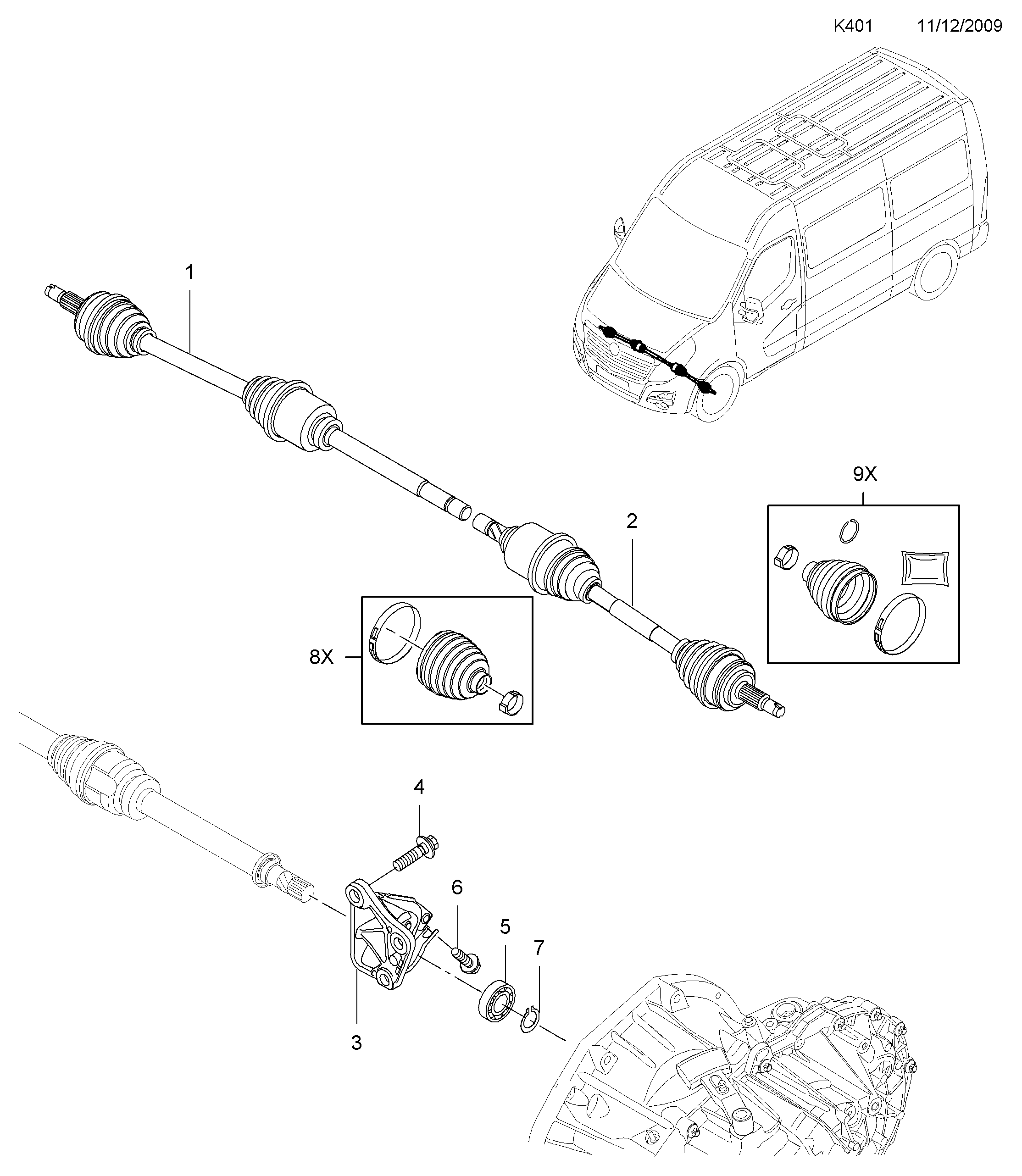 Opel 4422058 - Полуоска parts5.com