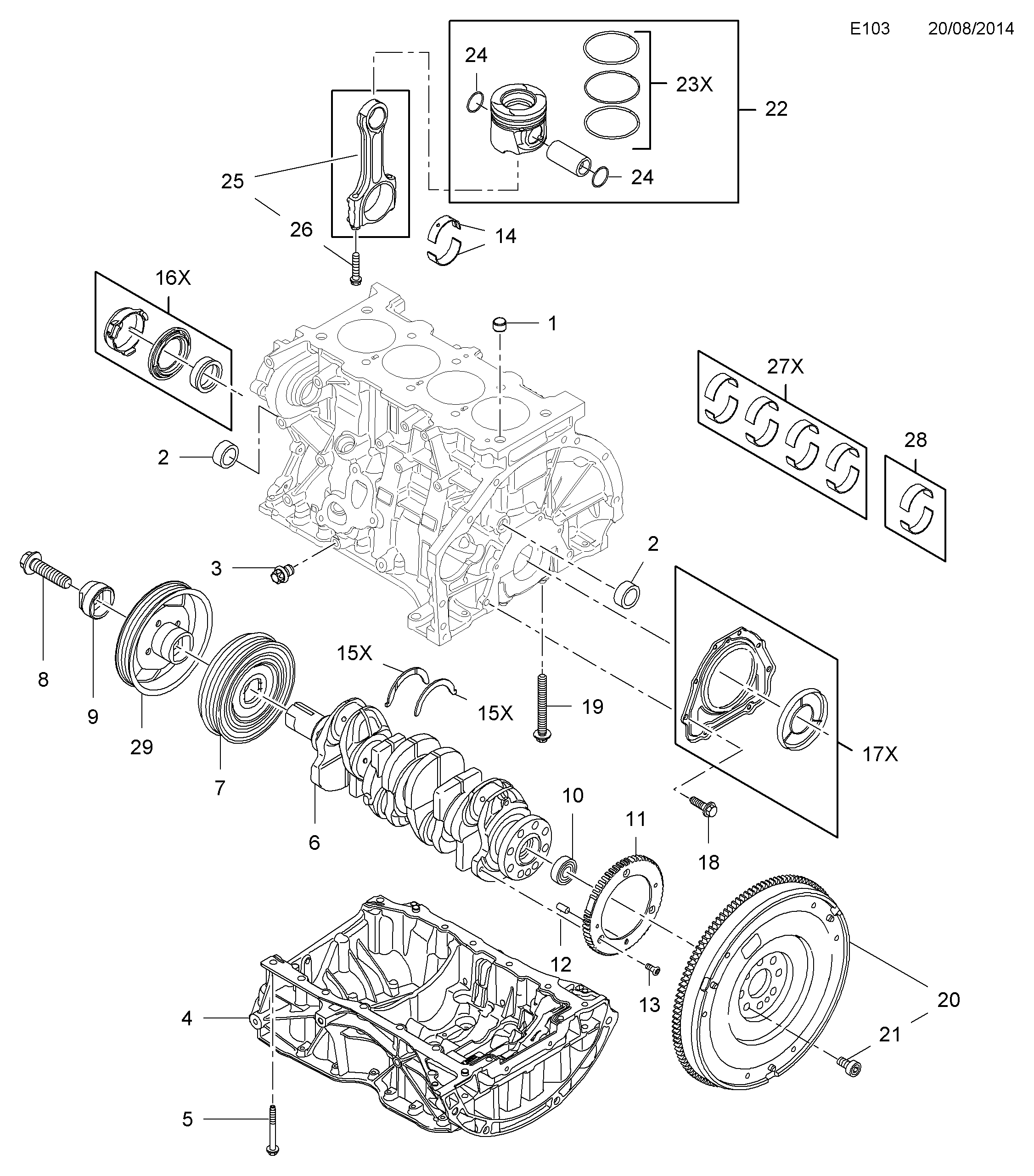 Opel 44 31 143 - Radijalni zaptivni prsten (semering), radilica parts5.com