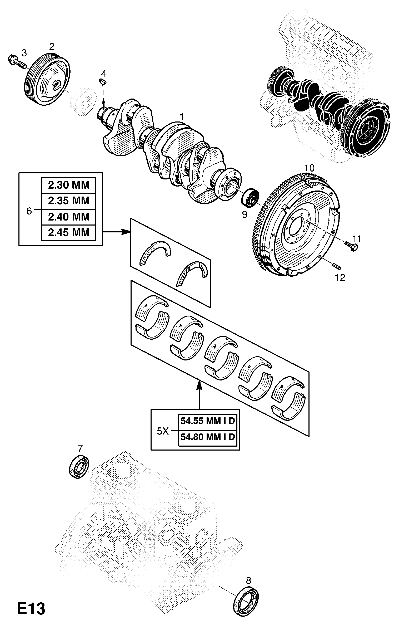 Vauxhall 4404963 - Brtveni prsten vratila, koljenasto vratilo parts5.com