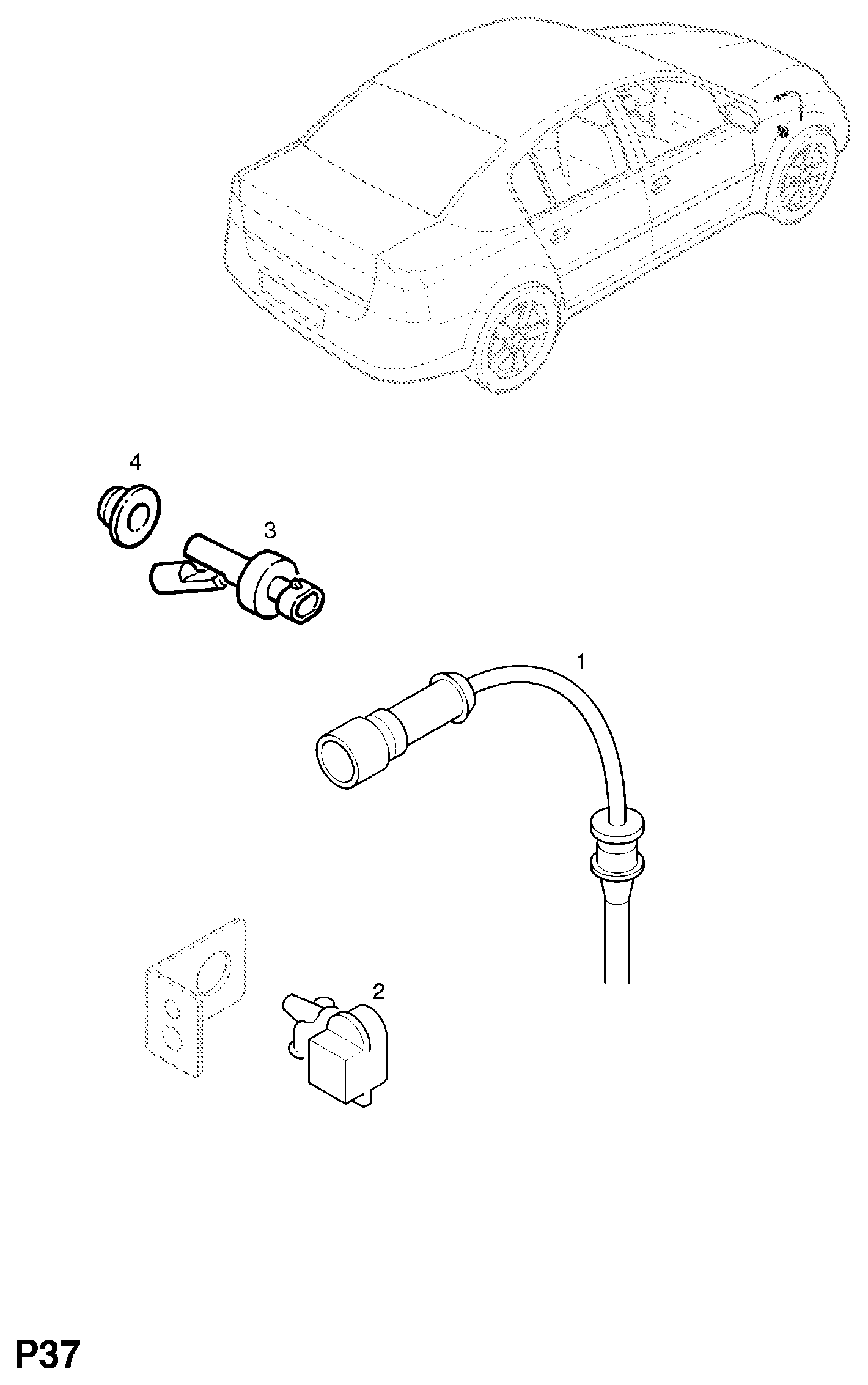 Chevrolet 6238230 - Warning Contact, brake pad wear parts5.com