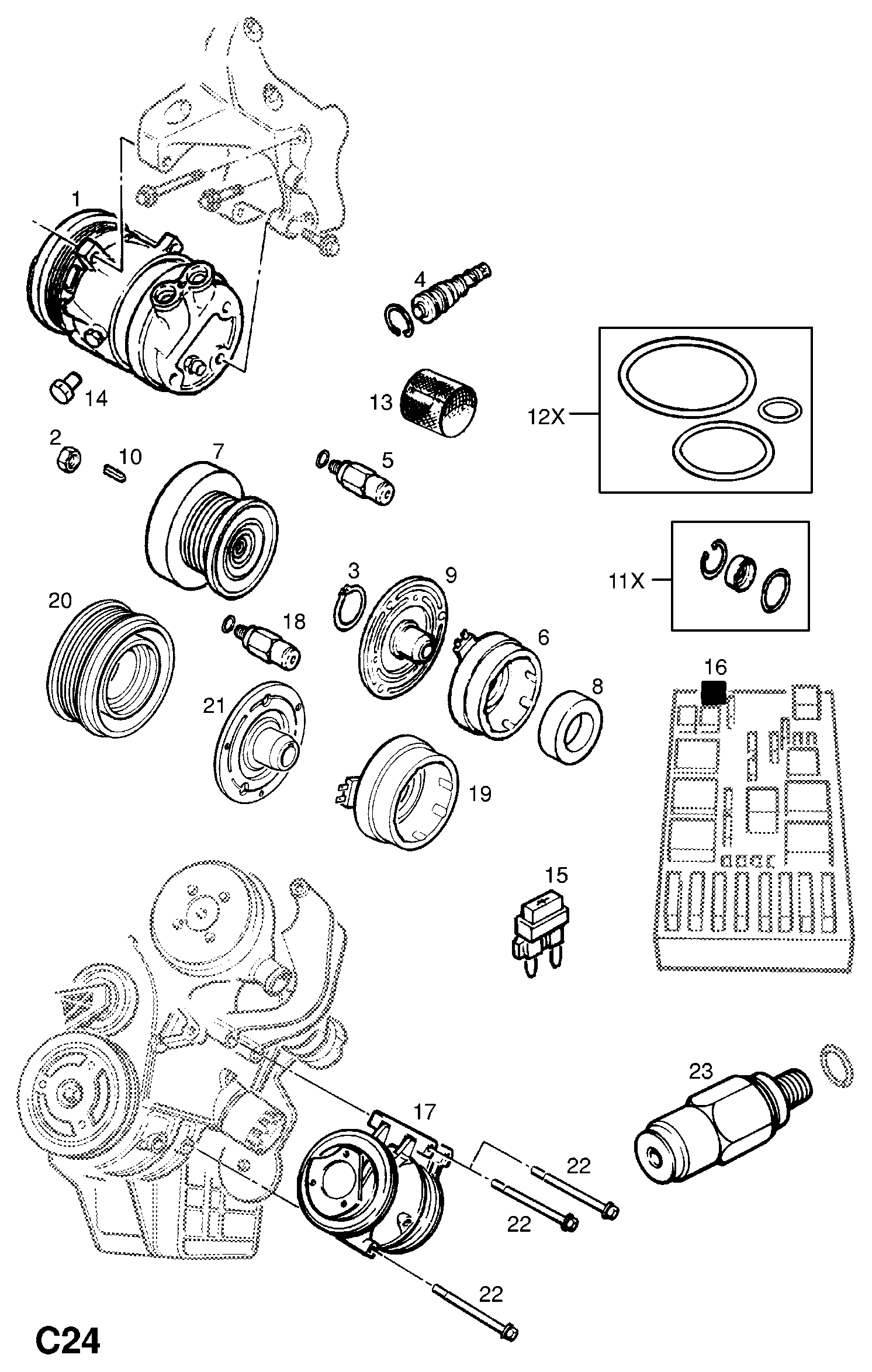 Opel 1854095 - Συμπιεστής, συστ. κλιματισμού parts5.com