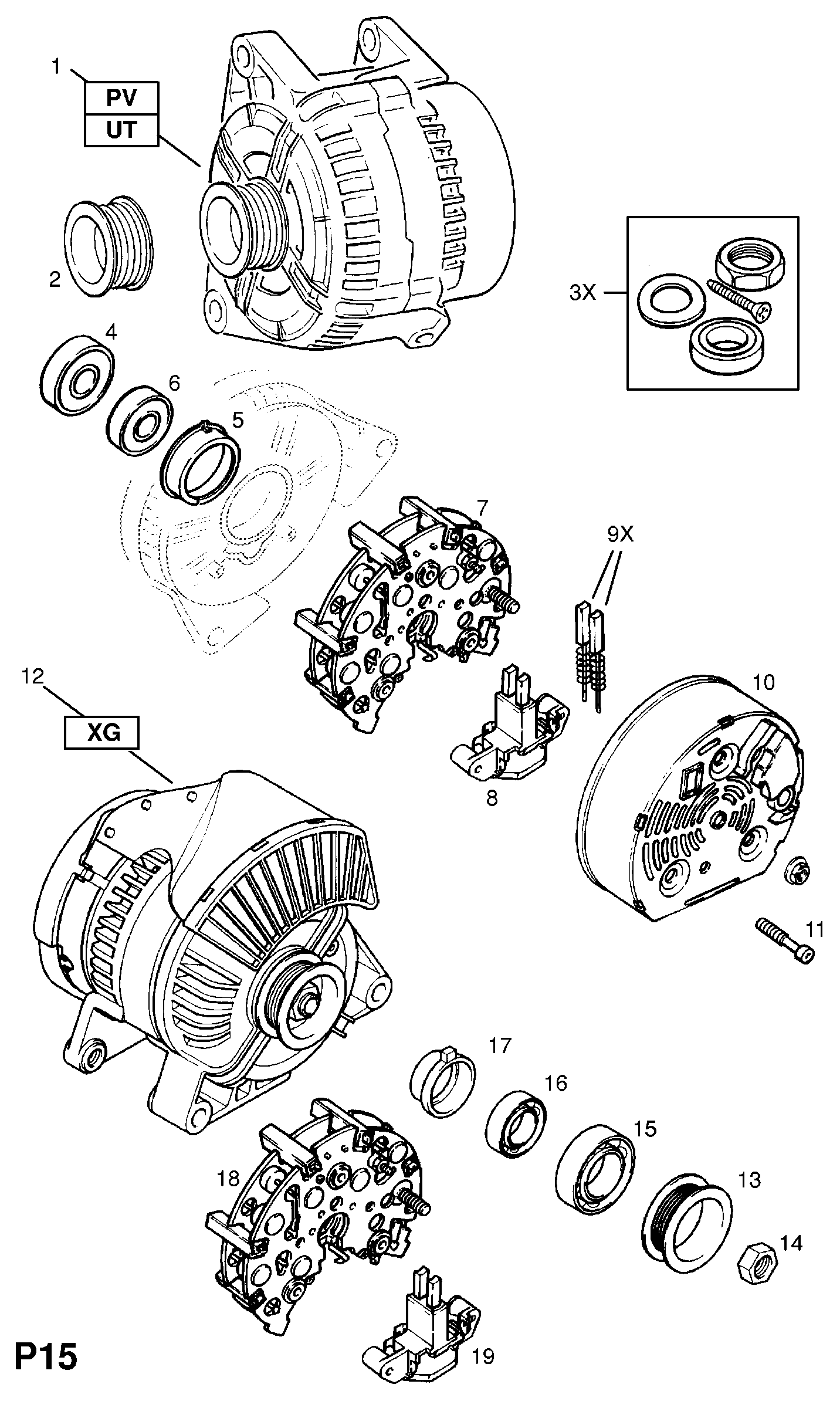 FORD 1 205 557 - Komplet kočnih obloga, disk kočnica parts5.com