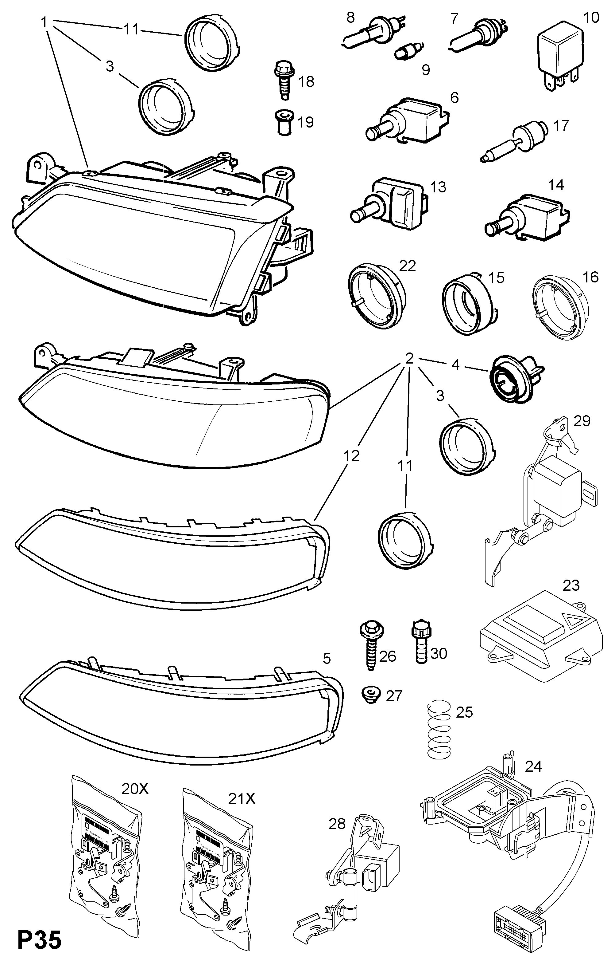 Opel 91155679 - Izzó, távfényszóró parts5.com