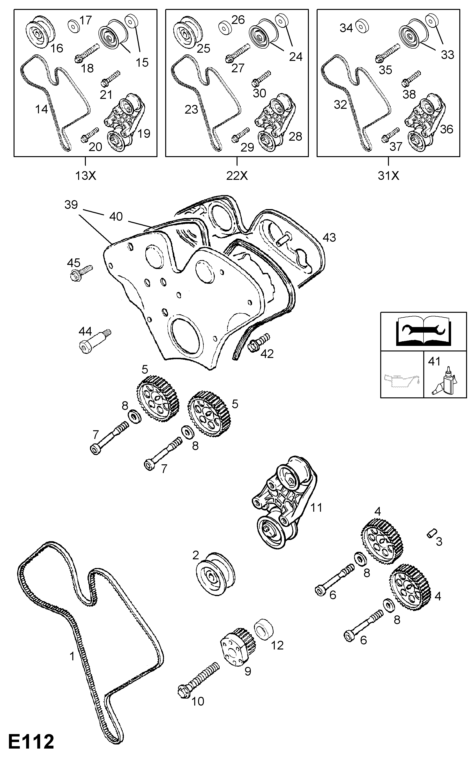 Opel 6 36 728 - Комплект ангренажен ремък parts5.com