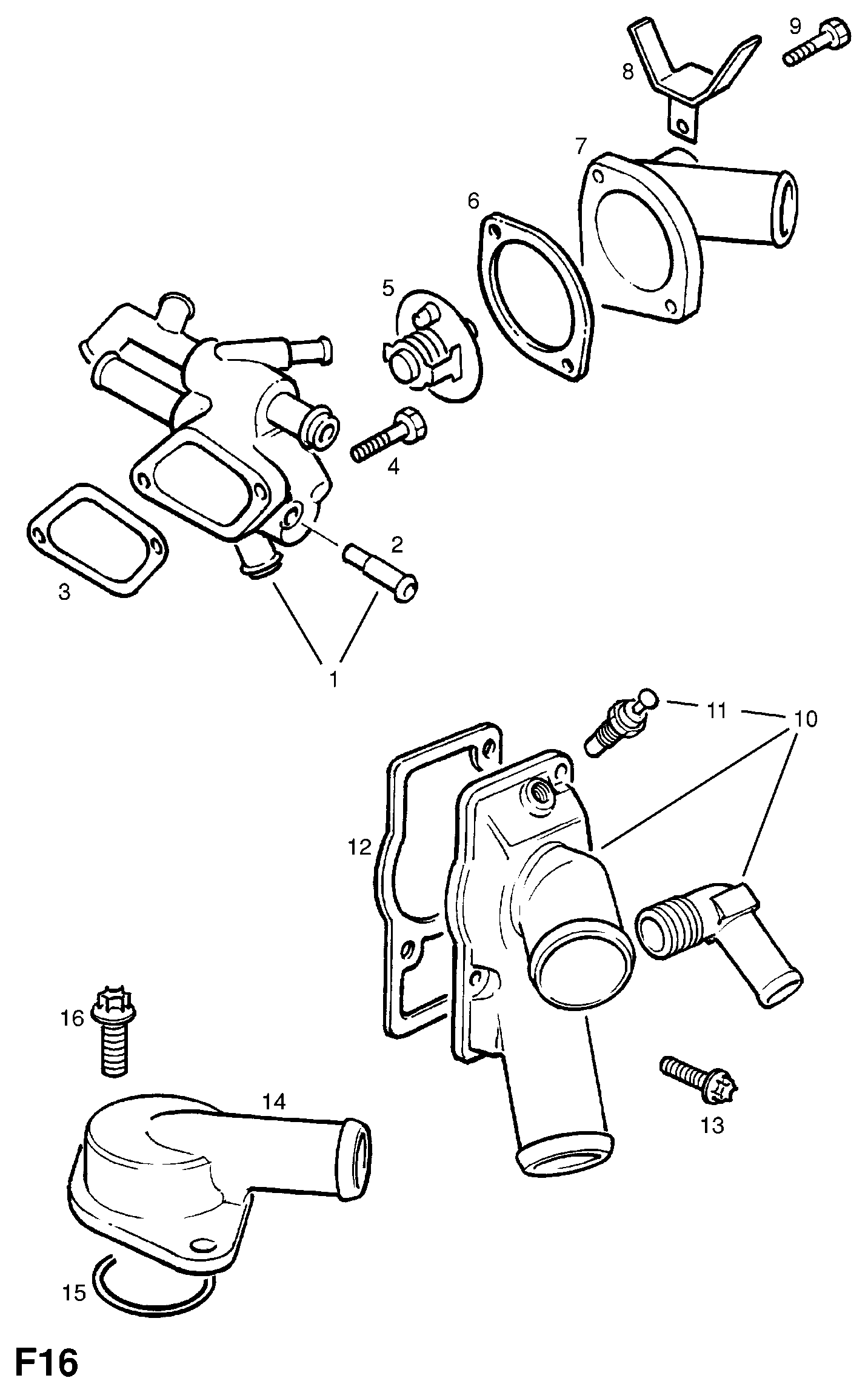 Opel 13 38 075 - Termostat,lichid racire parts5.com