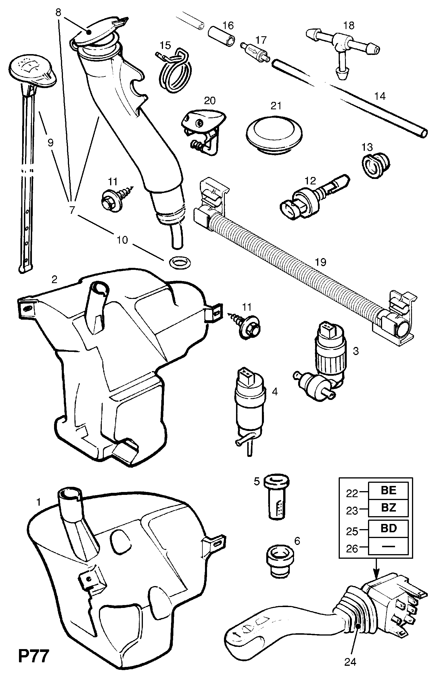 Vauxhall 1450172 - Pompa de apa,spalare parbriz parts5.com