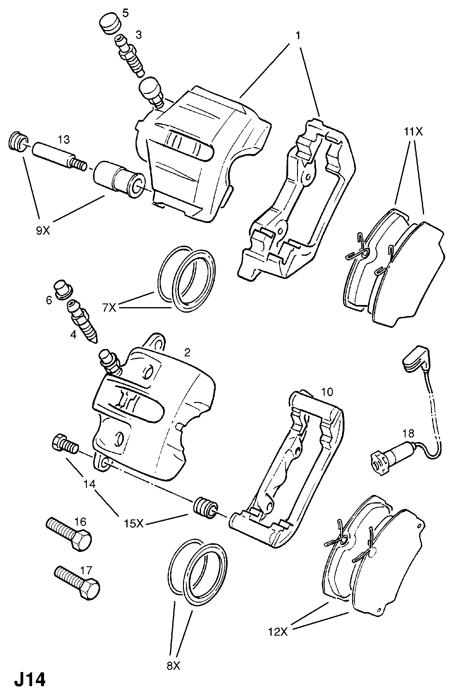 Opel 1605782 - Zestaw klocków hamulcowych, hamulce tarczowe parts5.com