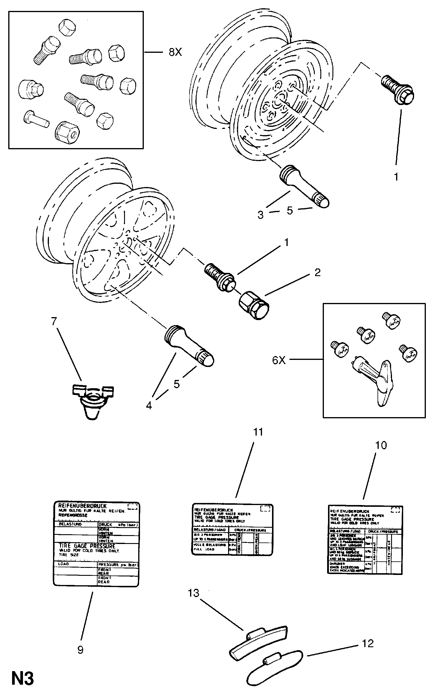 Opel 1008 501 - Болт на колелото parts5.com