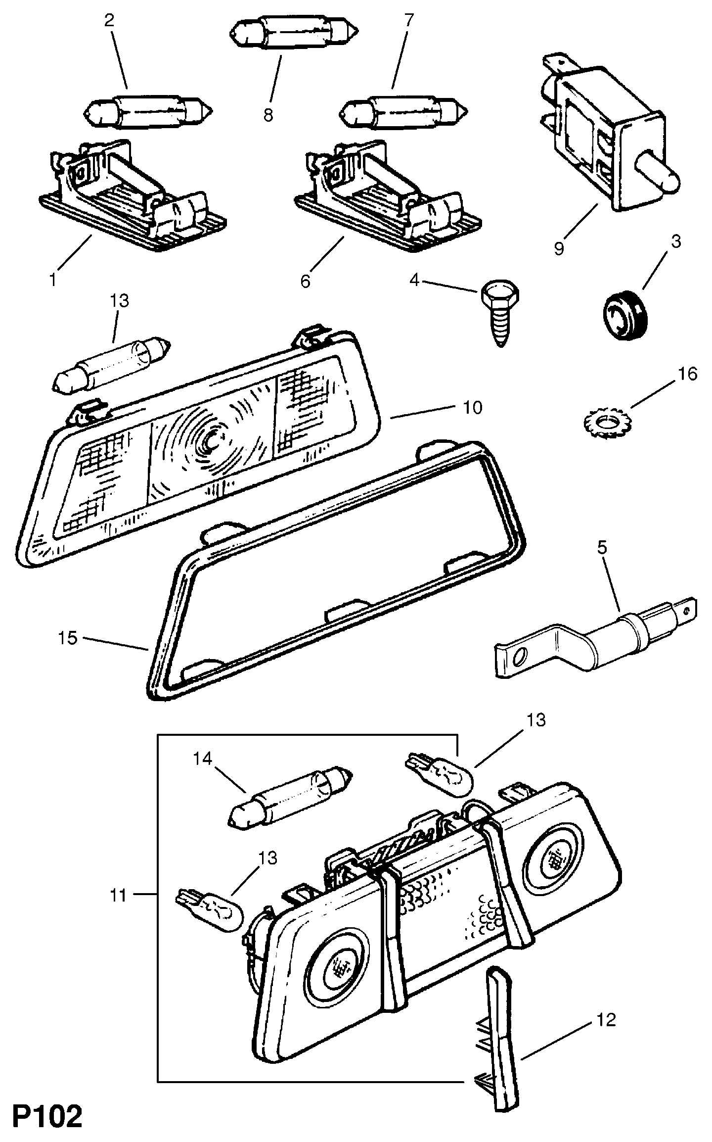 Vauxhall 20 98 914 - Polttimo, hansikaslokero parts5.com