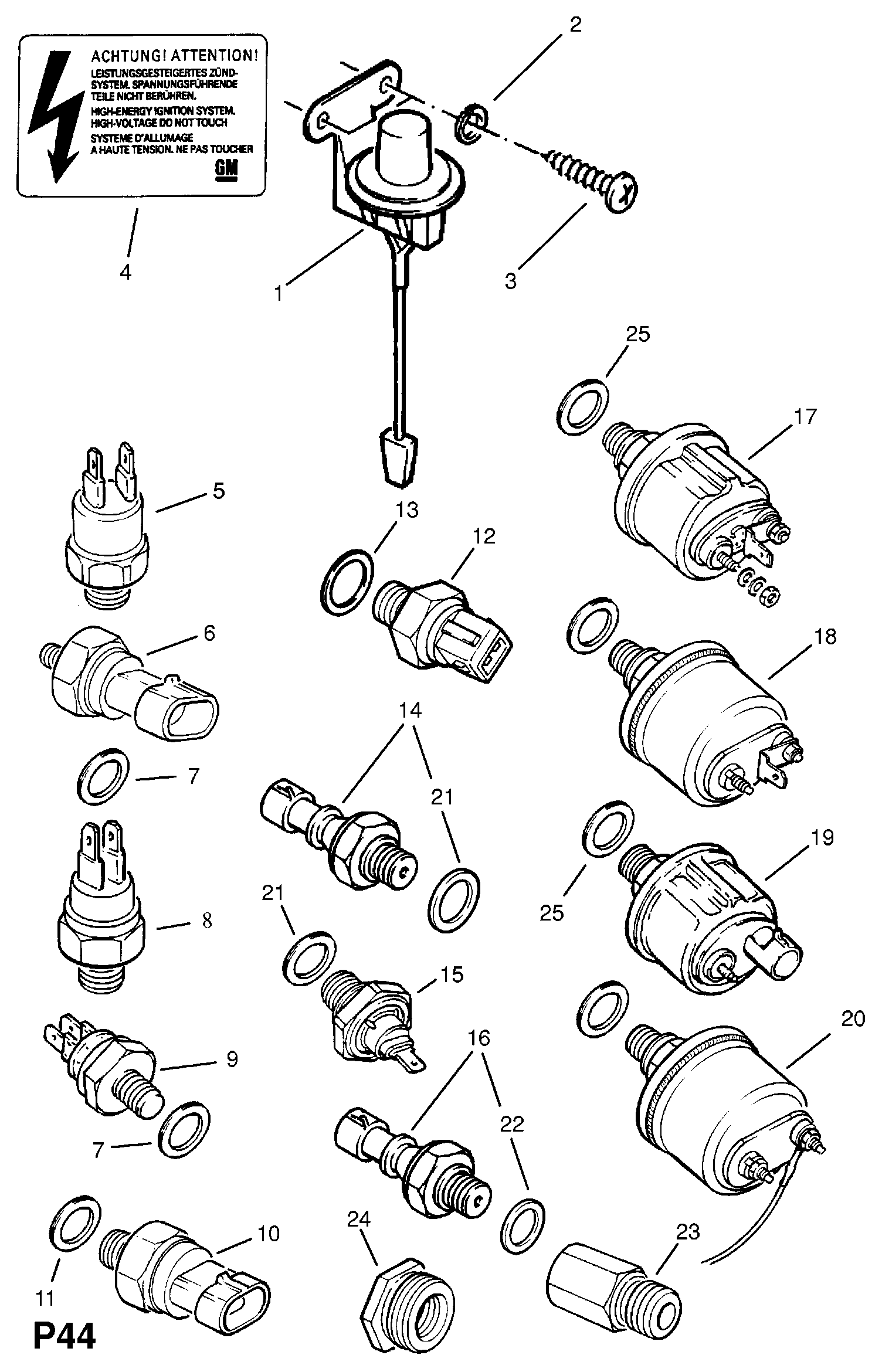 Vauxhall 12 52 562 - Senzor, tlak ulja parts5.com