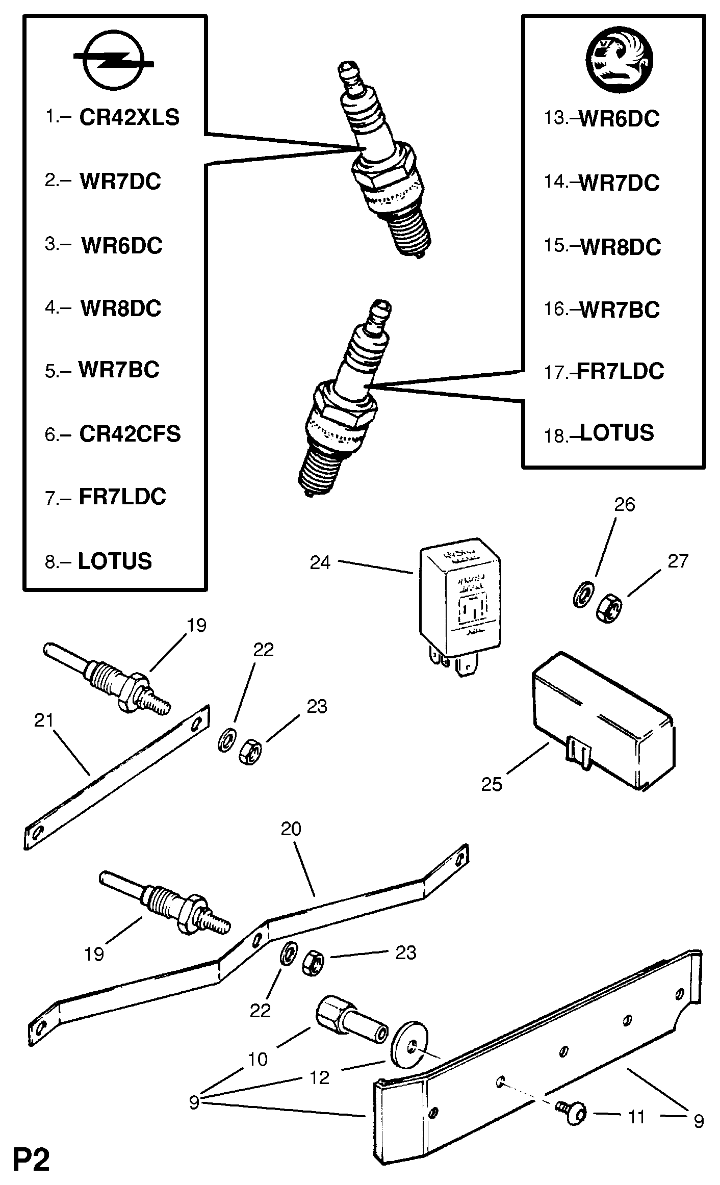 Opel 1214801 - Bujii parts5.com