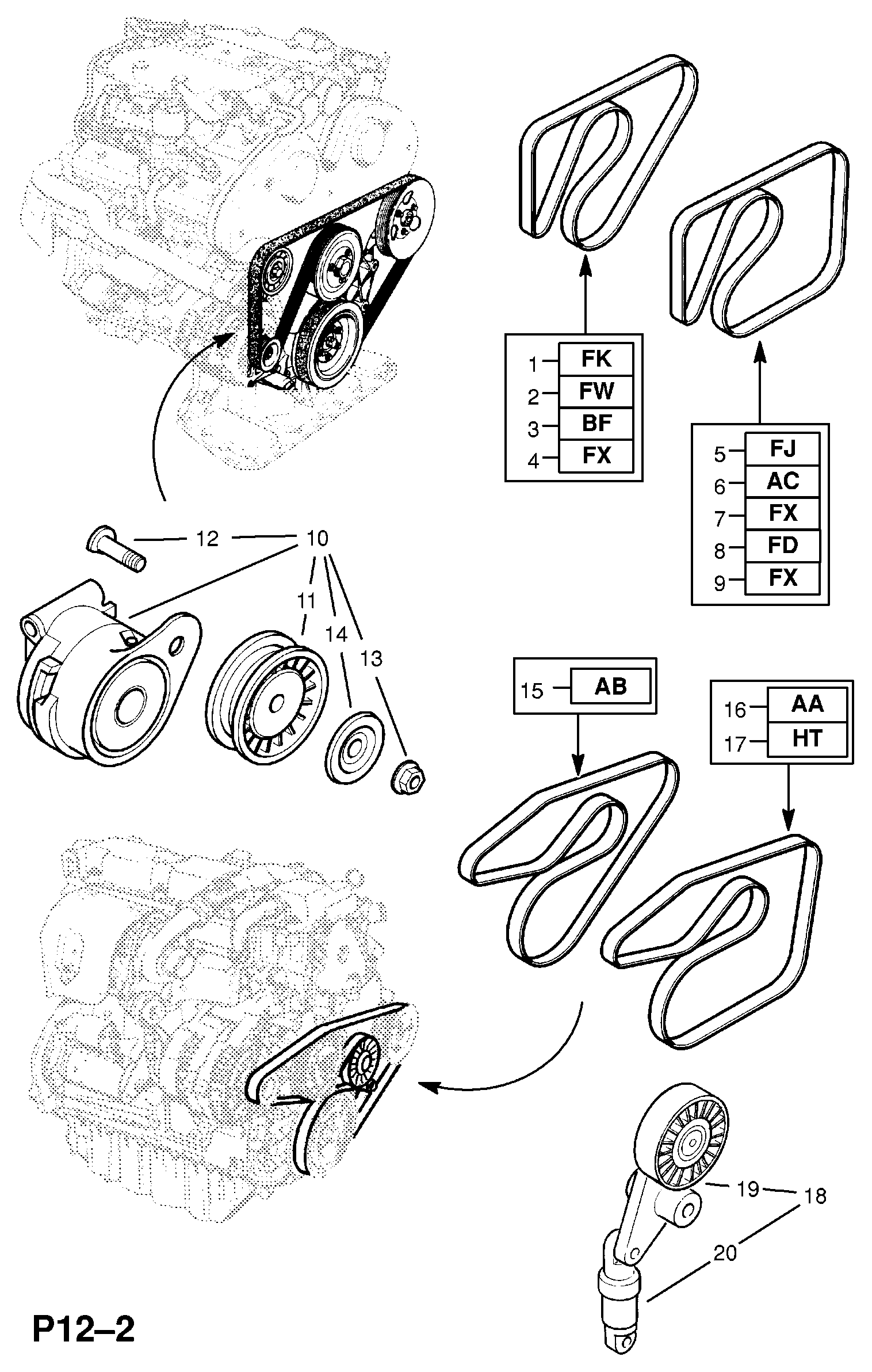 Opel 13 40 547 - Napinák rebrovaného klinového remeňa parts5.com