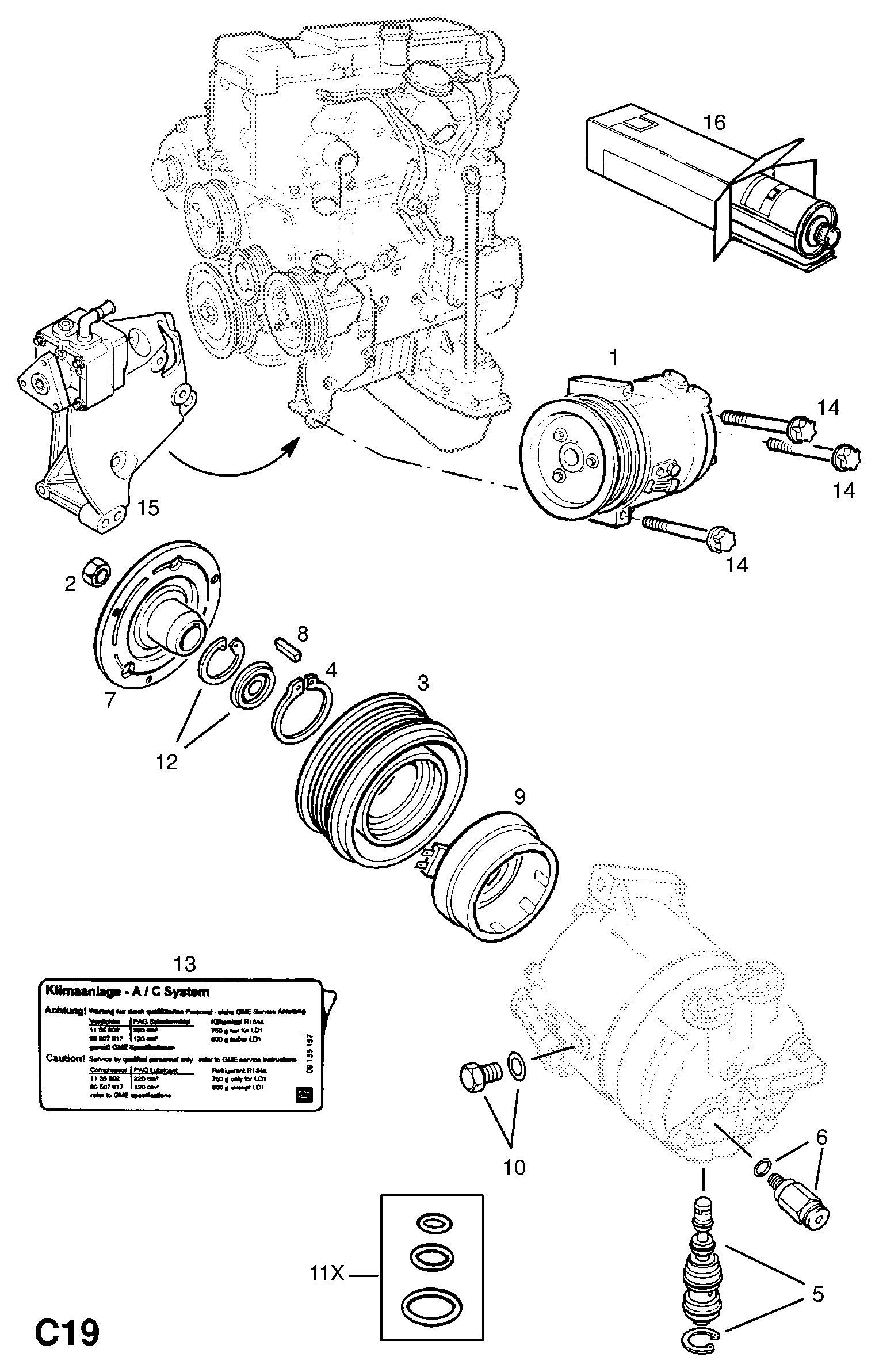 Opel 1840996 - Compressor, air conditioning parts5.com