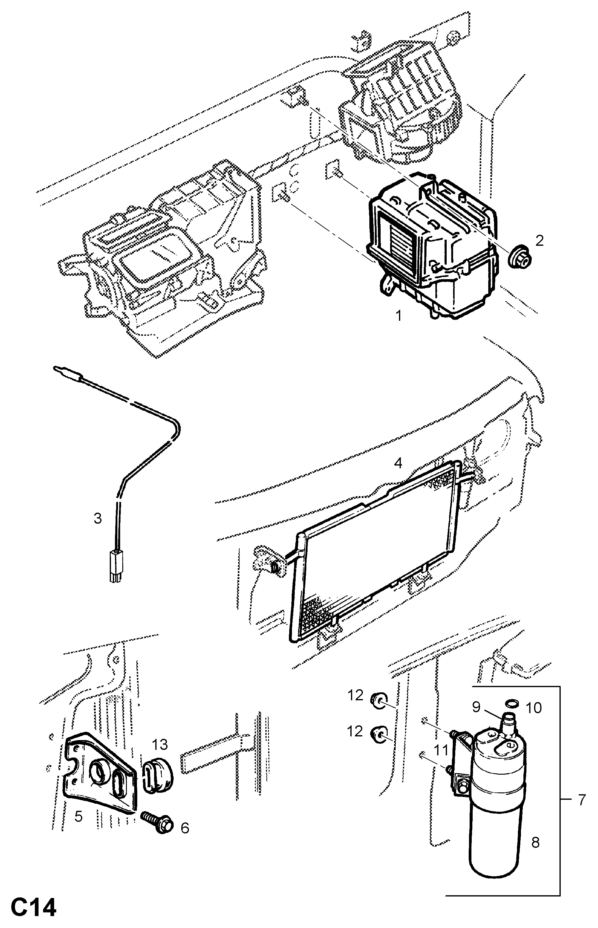 Opel 18 500 31 - Condenser, air conditioning parts5.com