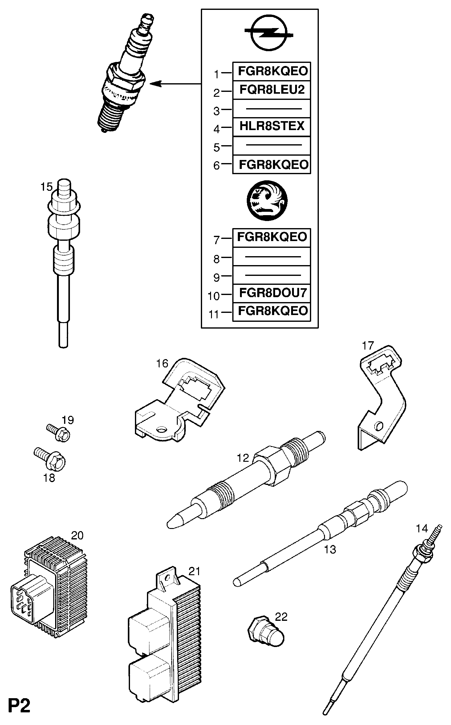 Opel 12 14 034 - Glow Plug parts5.com