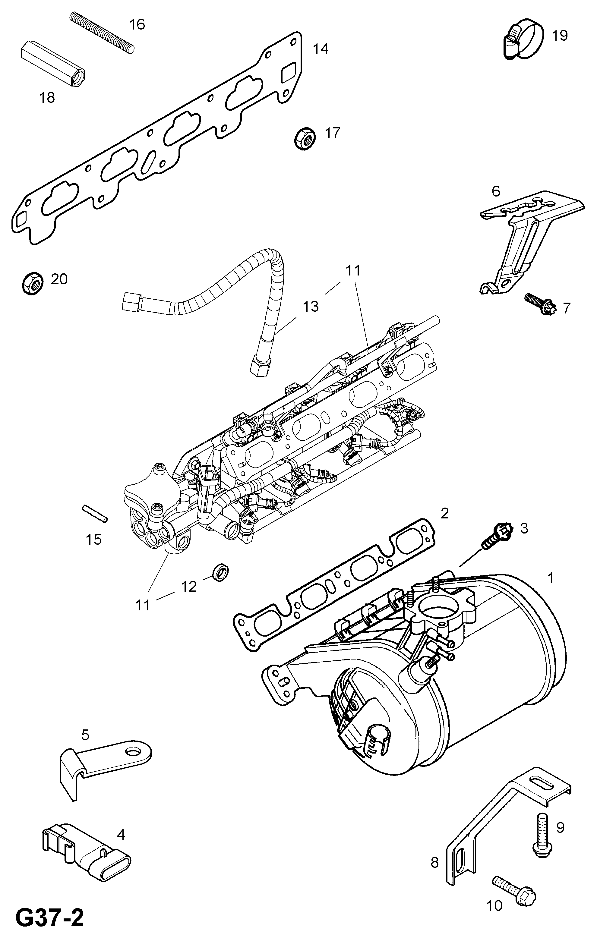 Opel 62 38 120 - Tunnistin, ahtopaine parts5.com