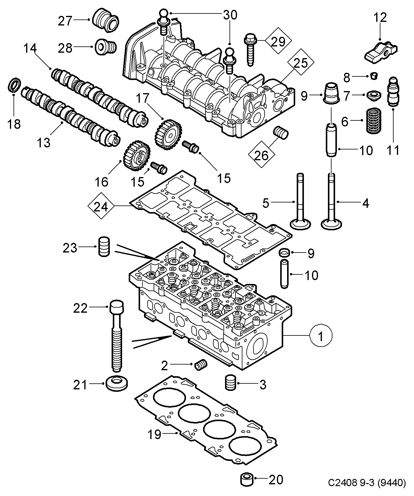 Opel 93177316 - Venttiilinnostin parts5.com