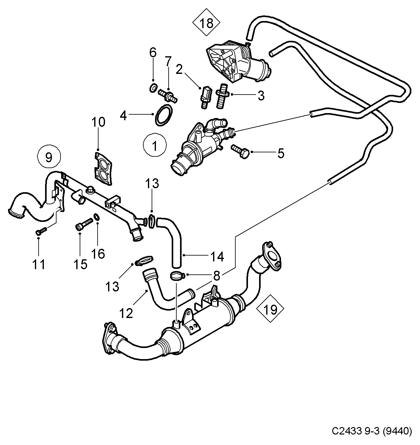 Lancia 55203388 - Termostat chladenia parts5.com