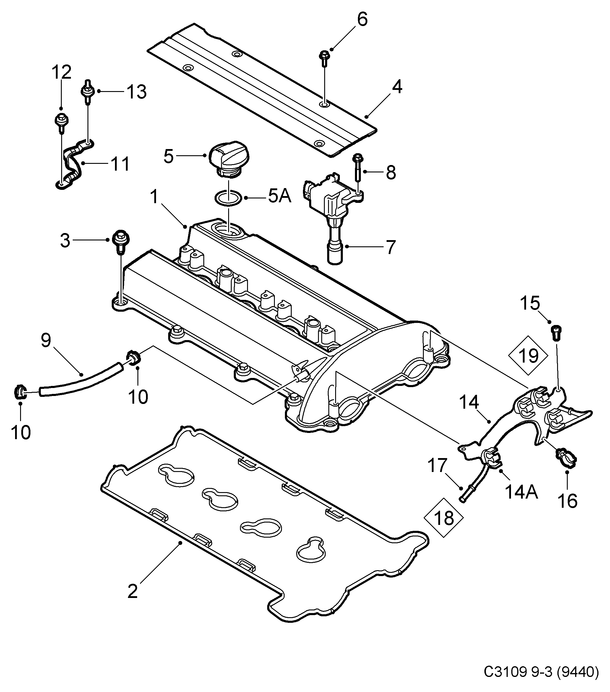 SAAB 12787707 - Gyújtótekercs parts5.com