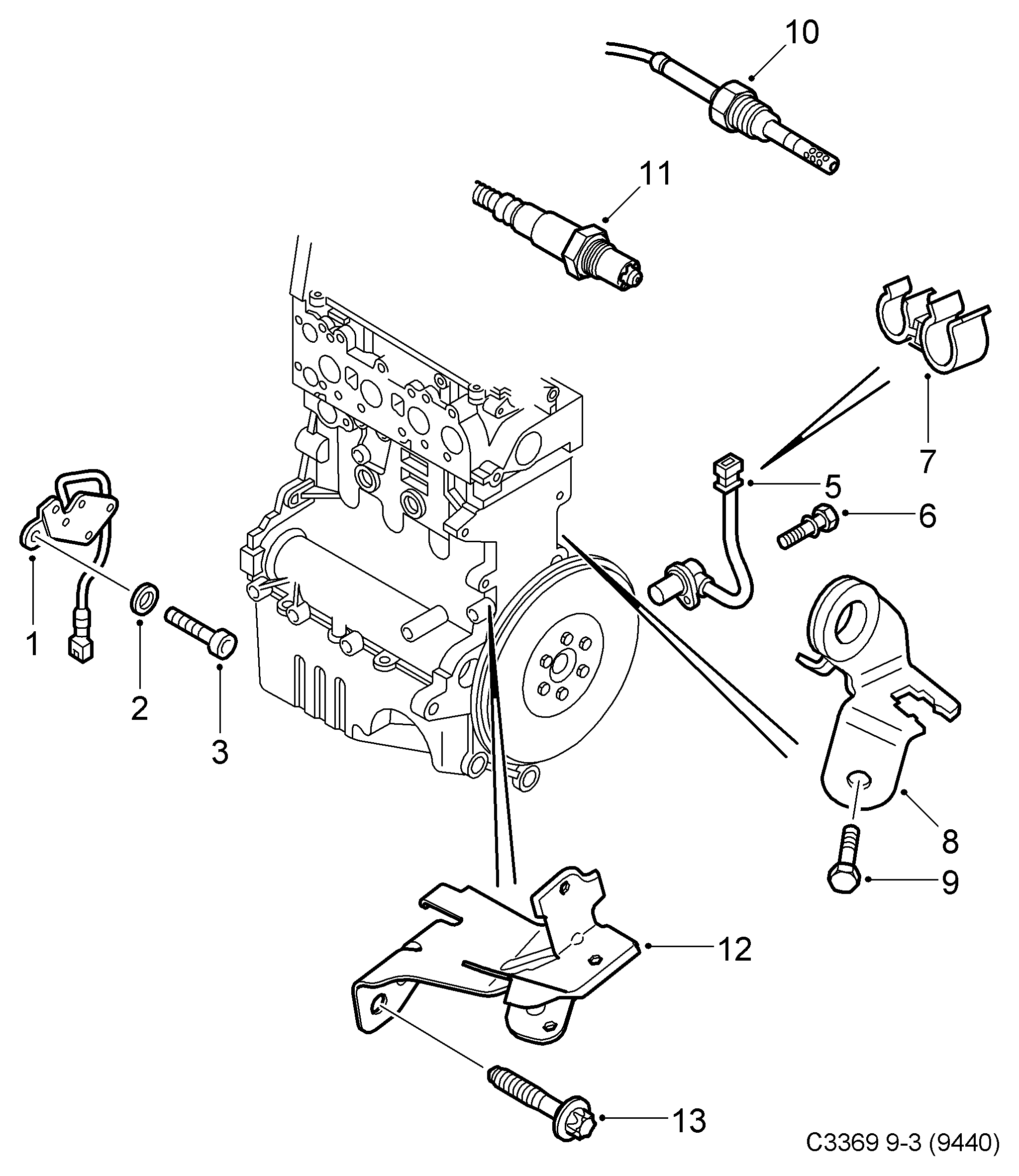 SAAB 93 179 433 - Senzor impulsuri, arbore cotit parts5.com