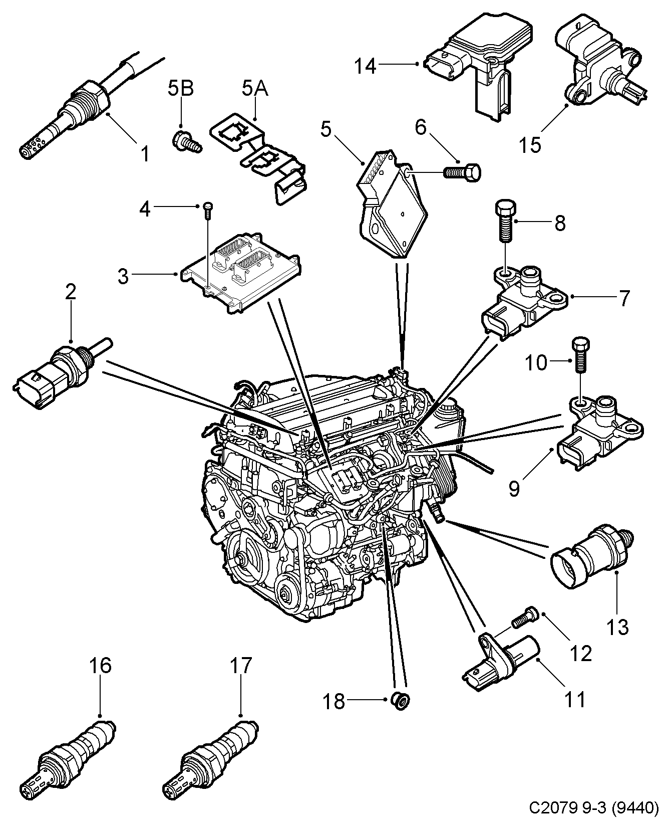 Opel 15393755 - Датчик, температура на охладителната течност parts5.com