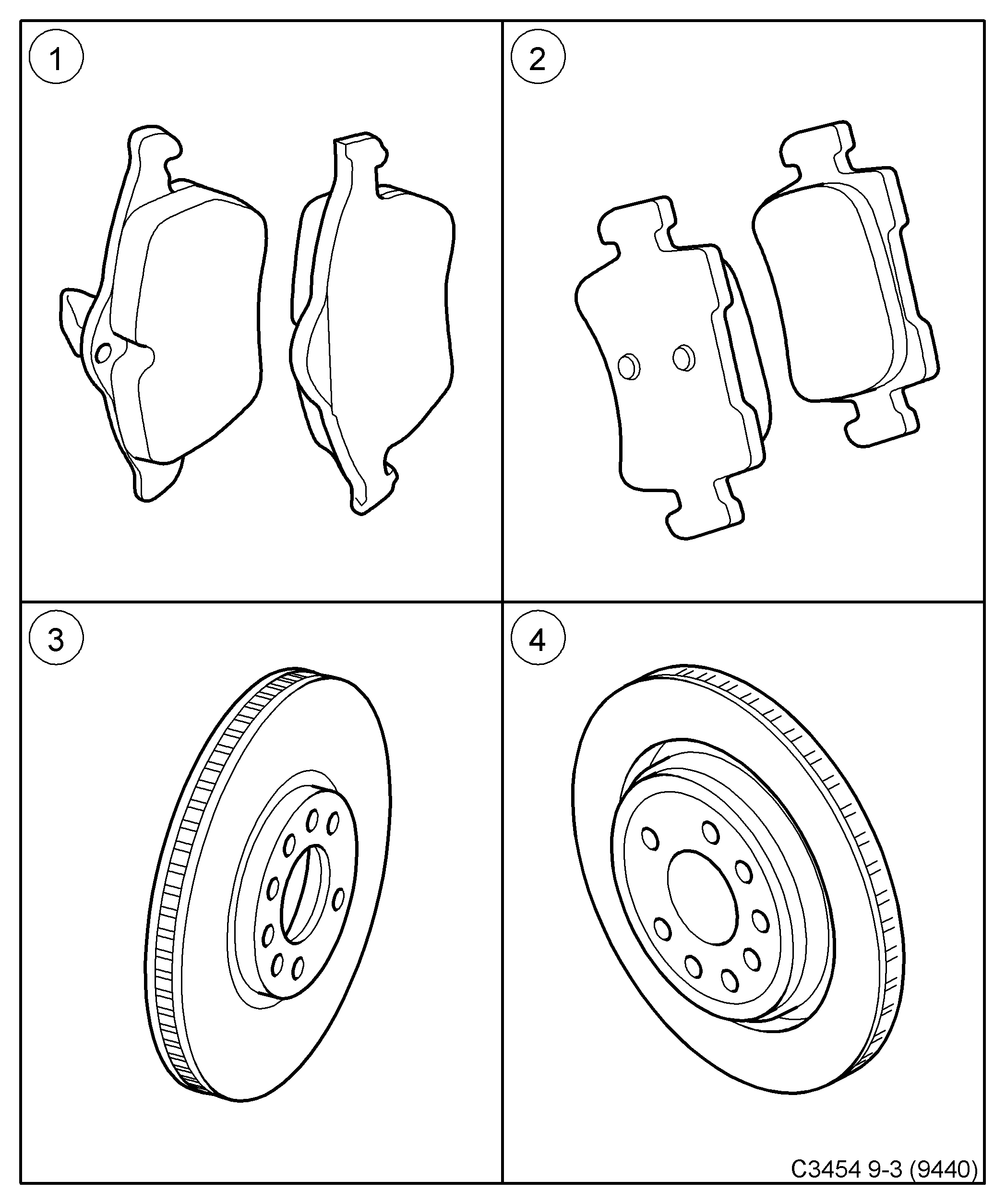 SAAB 93188111 - Set placute frana,frana disc parts5.com