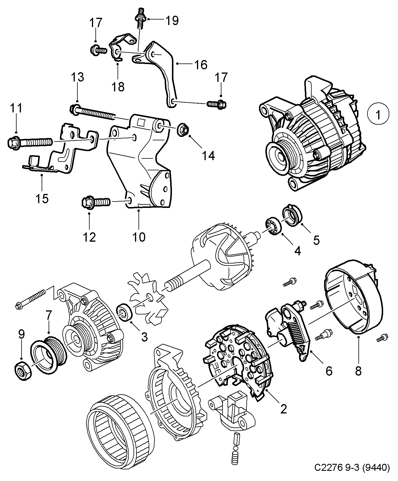 Opel 93176380 - Регулятор напряжения, генератор parts5.com