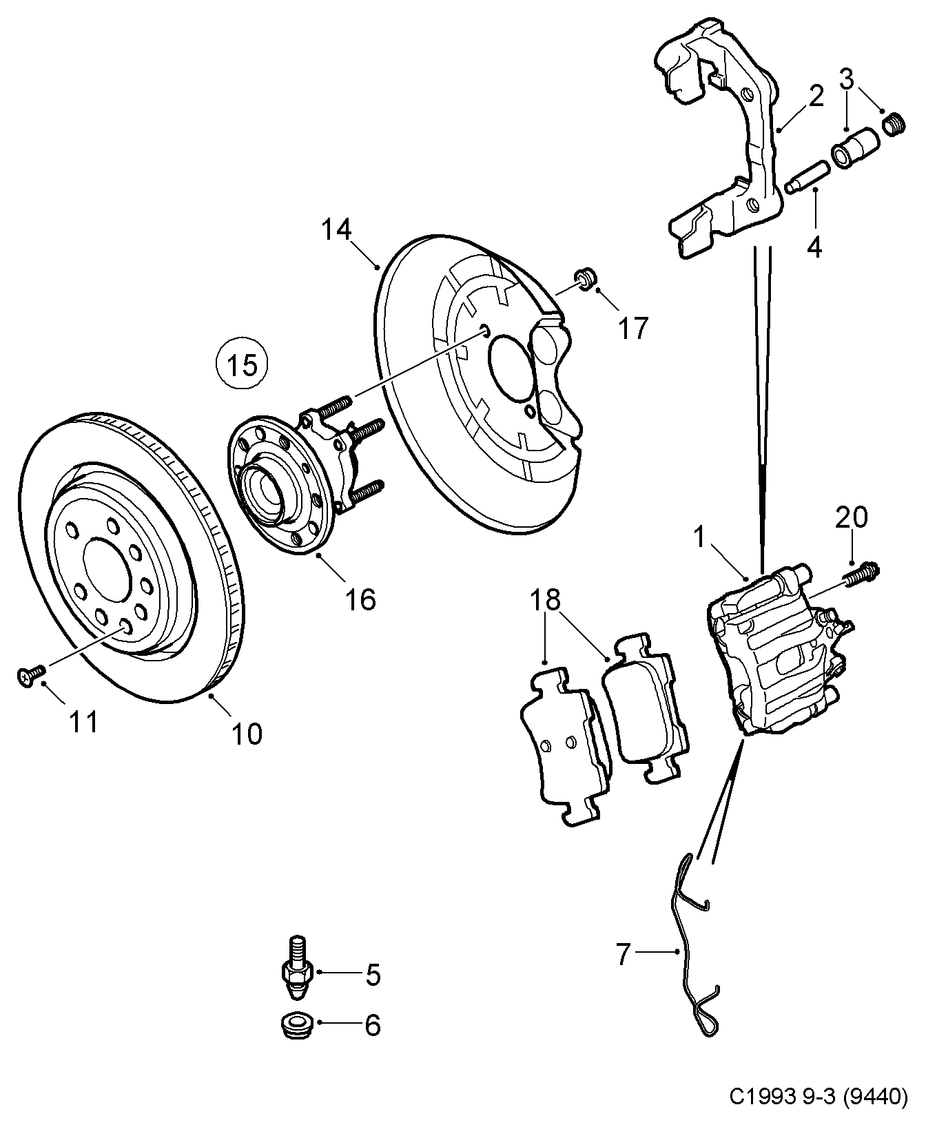 SAAB 93172182 - Zacisk hamulca parts5.com