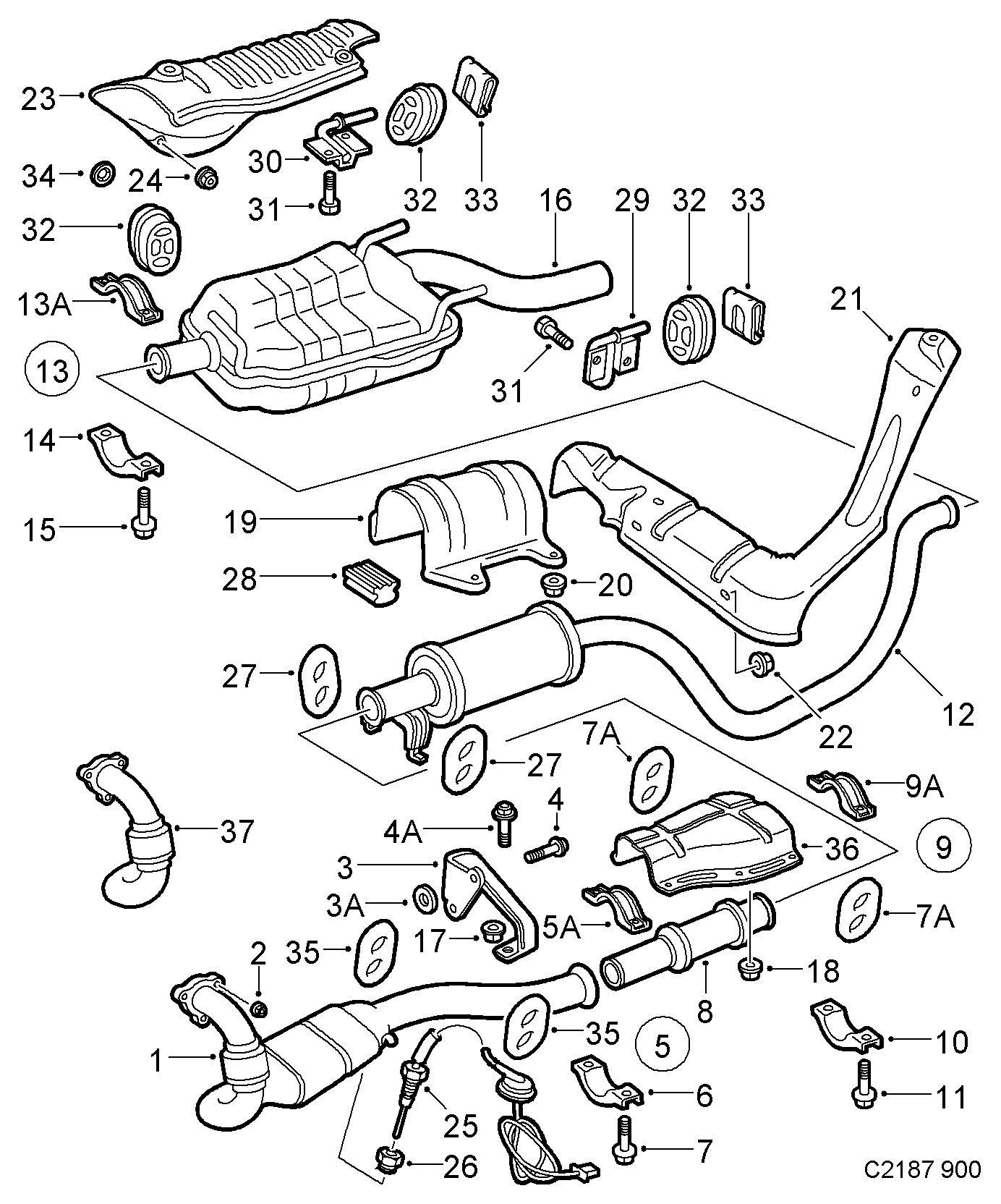 SAAB 7978190 - Conectores de tubos, sistema de escape parts5.com