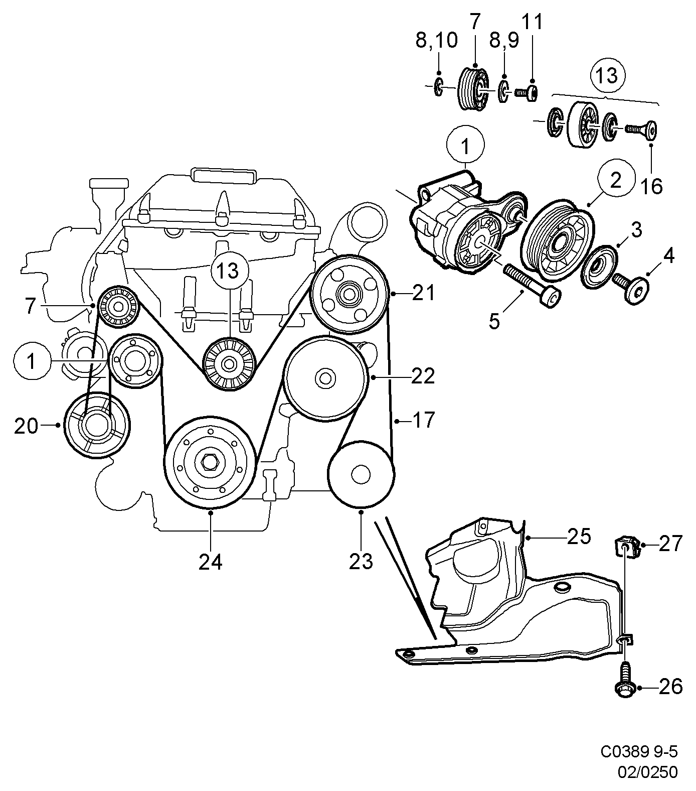 SAAB 49 65 687 - Hosszbordás szíj parts5.com