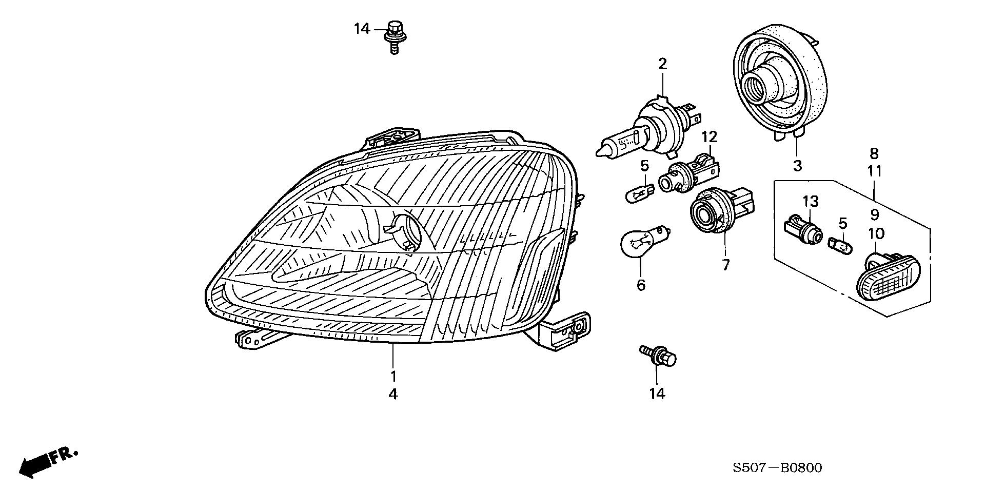 Honda 33301S04003 - Bec, semnalizator parts5.com